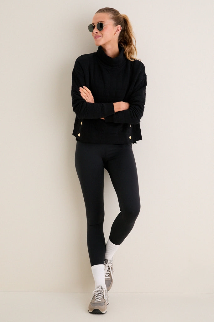 Black Quilted Wright Funnel Neck-Get Girly