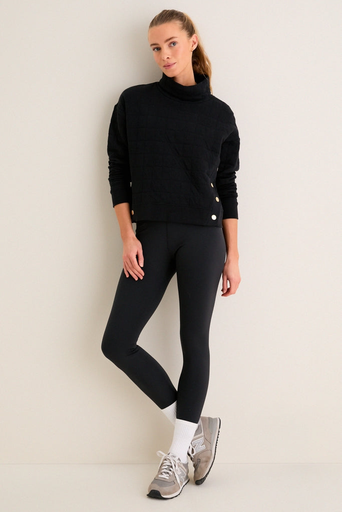 Black Quilted Wright Funnel Neck-Get Girly