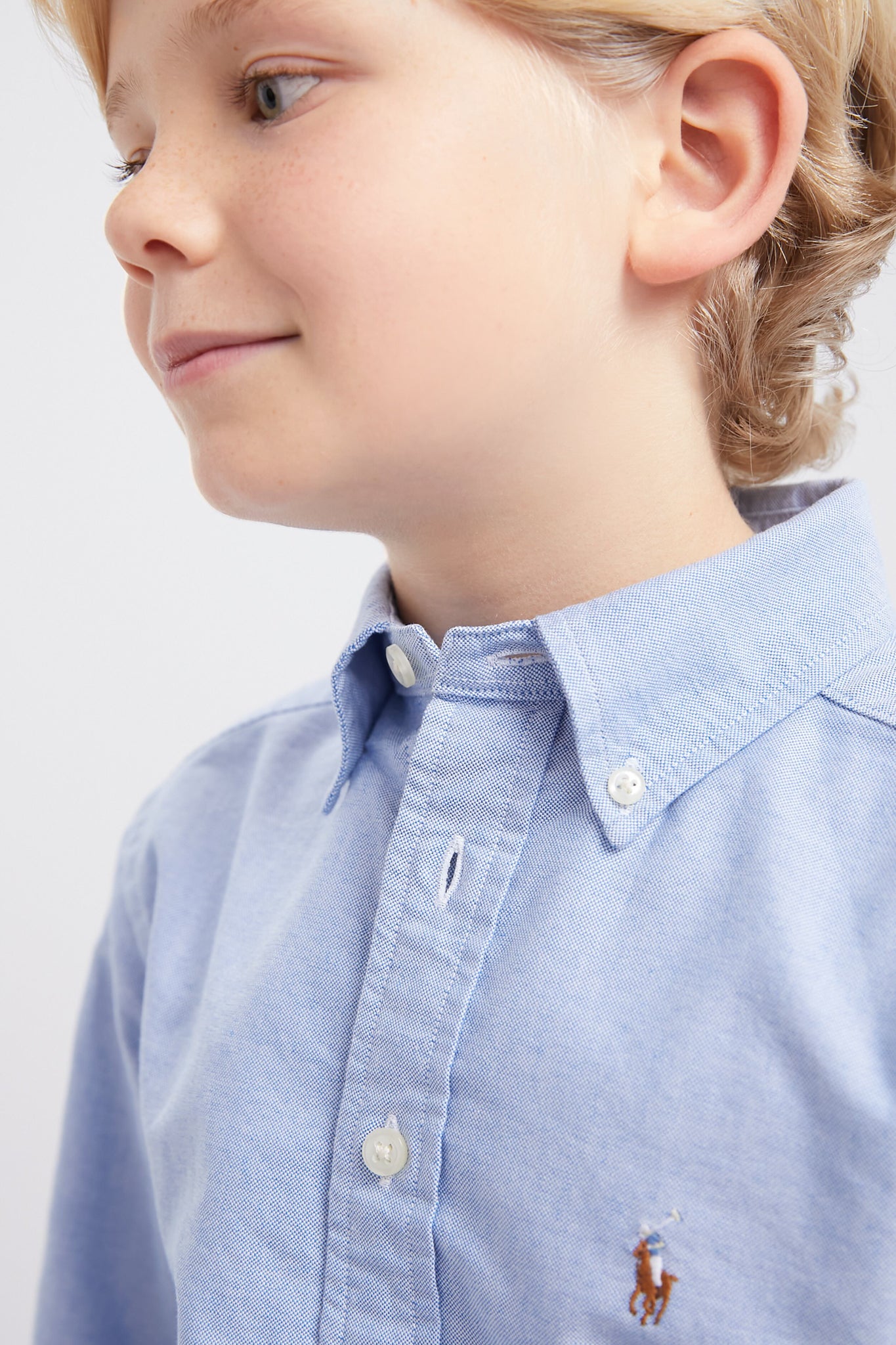 Boys Blue Long-Sleeve Oxford Button-Down Sportshirt-Get Girly