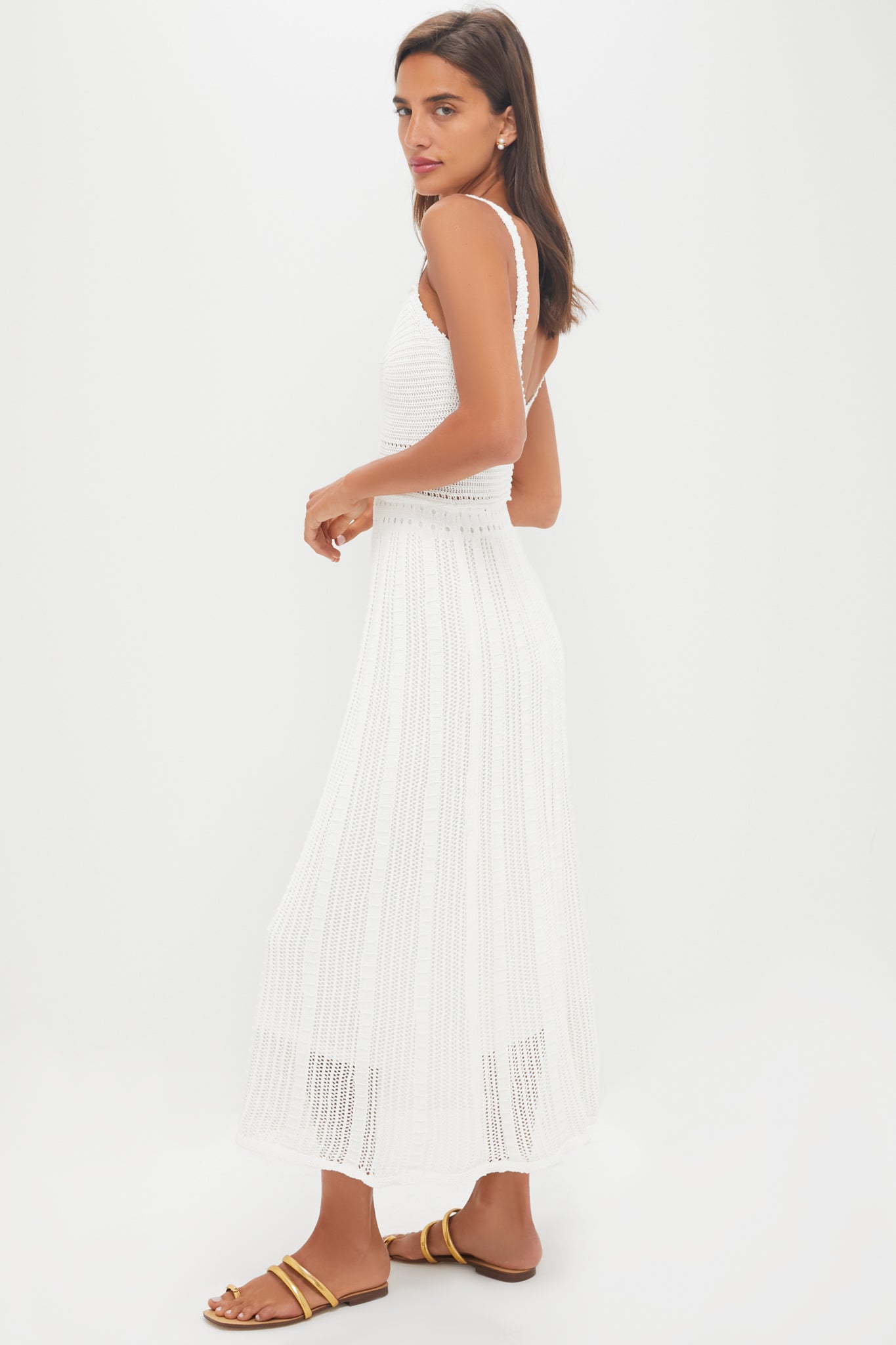 Ivory Knit Midi Dress-Get Girly