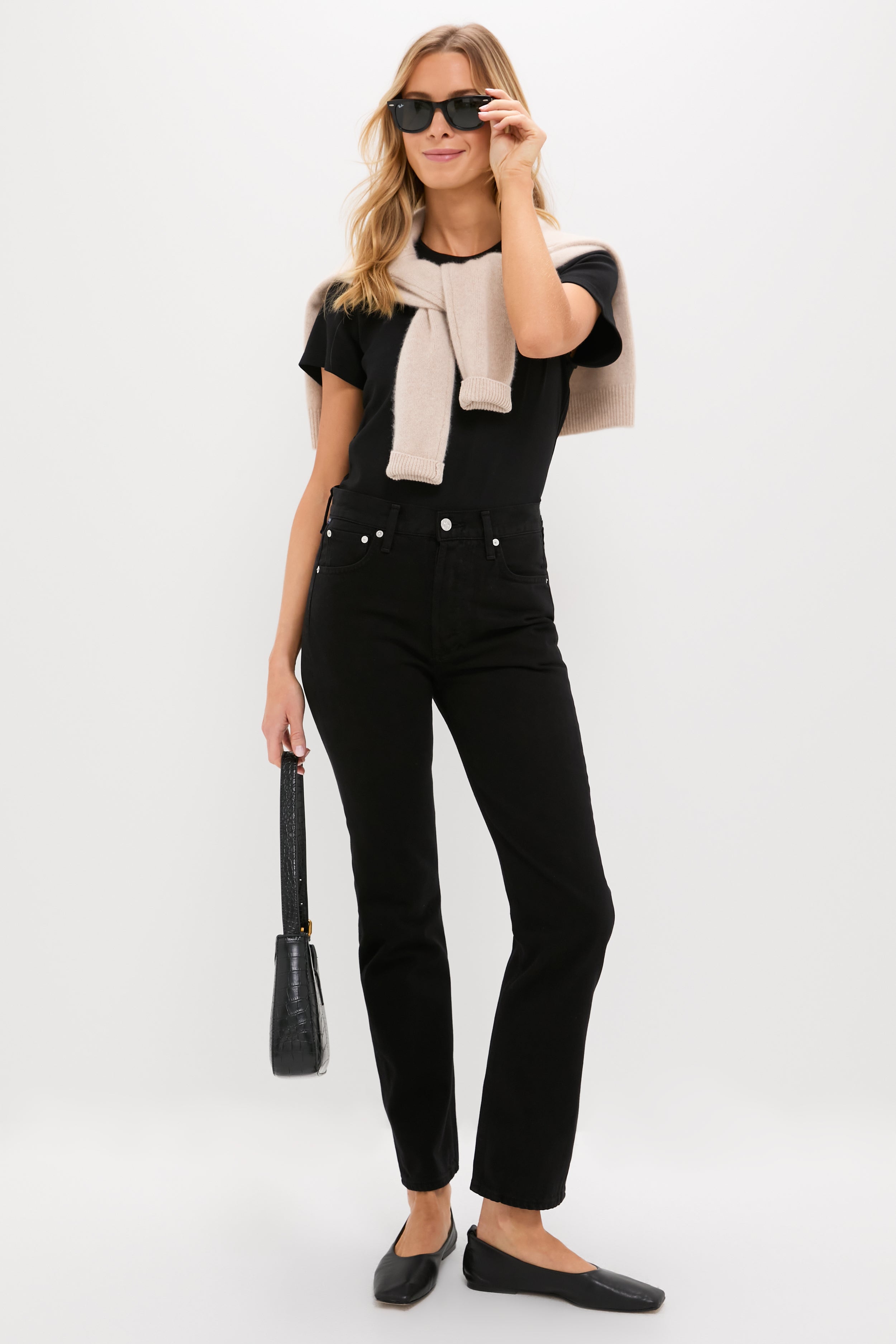 Solid Black Blaine Jean-Get Girly