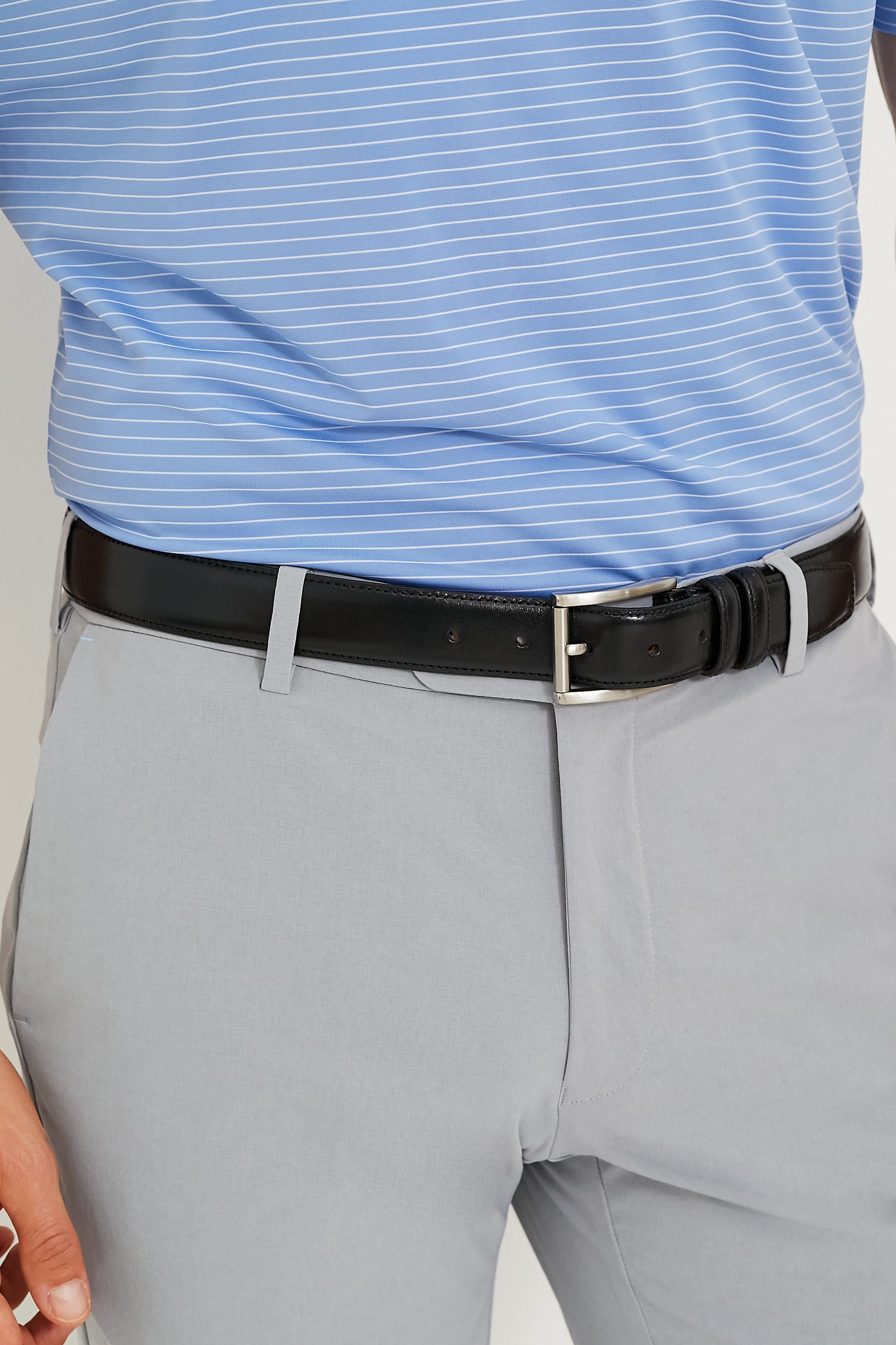 Black Lorenzo 32mm Dropped Edge Leather Belt-Get Girly