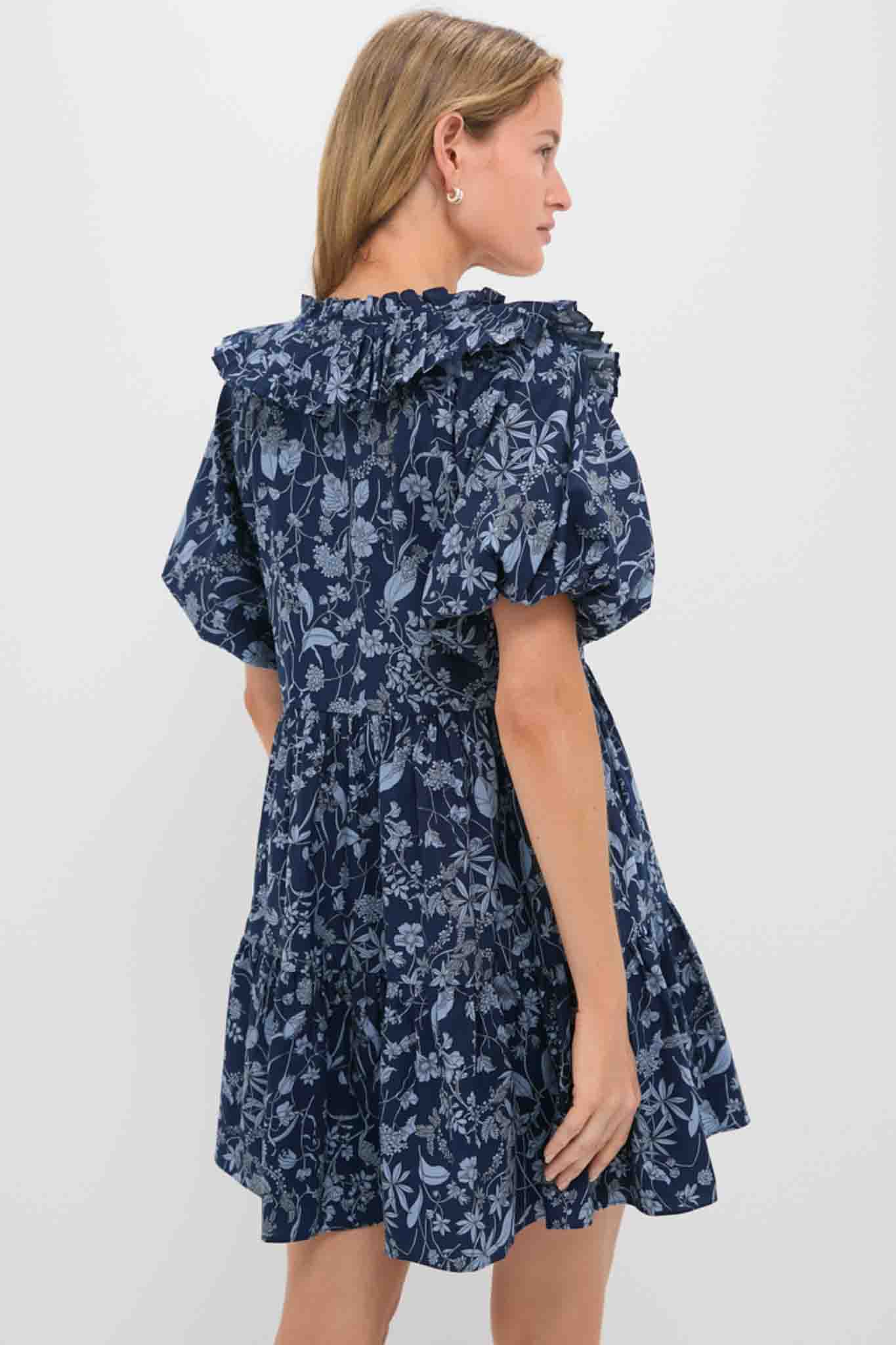Blue Floral Samson Mini Dress-Get Girly