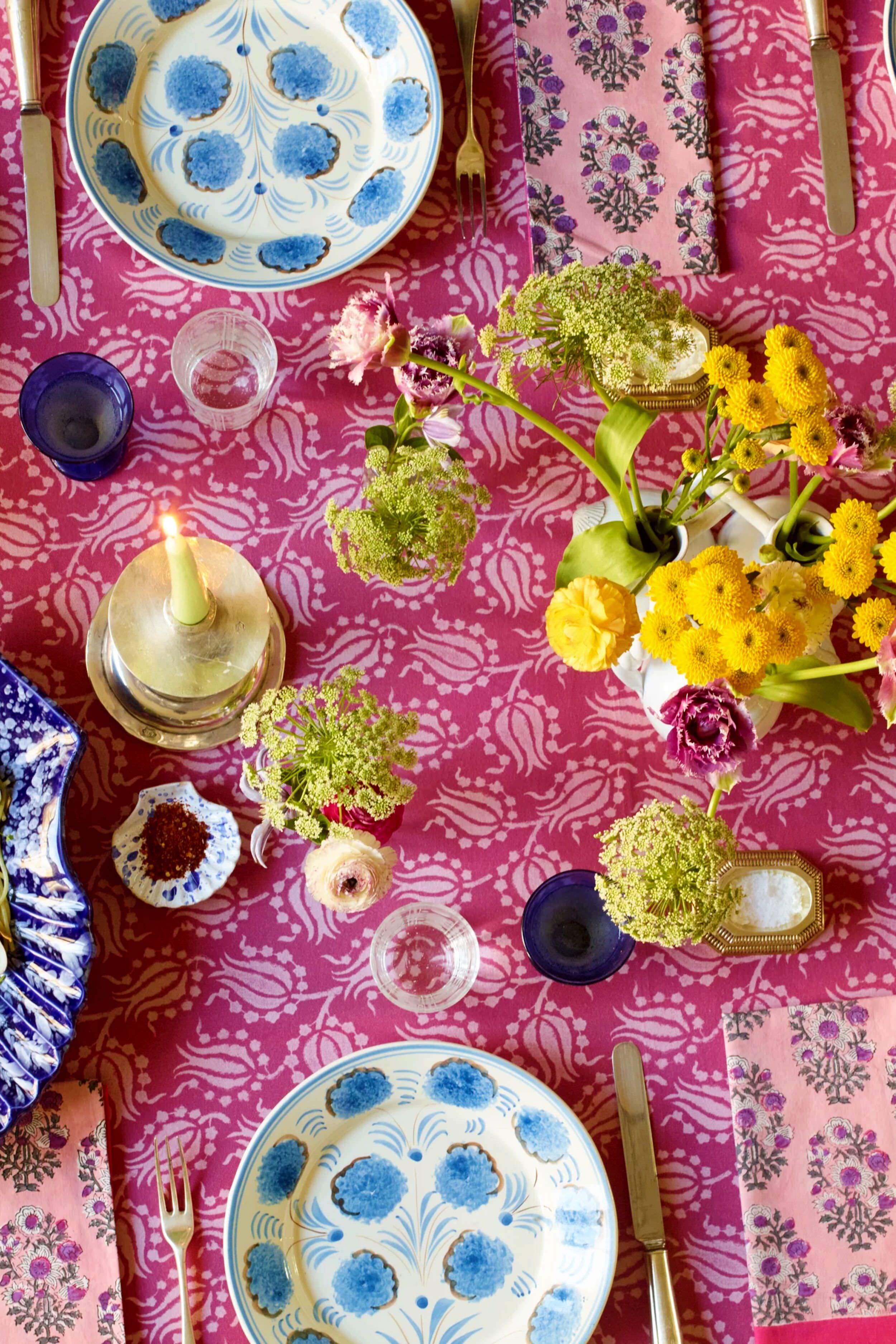 Blue Flower Dinner Plate-Get Girly