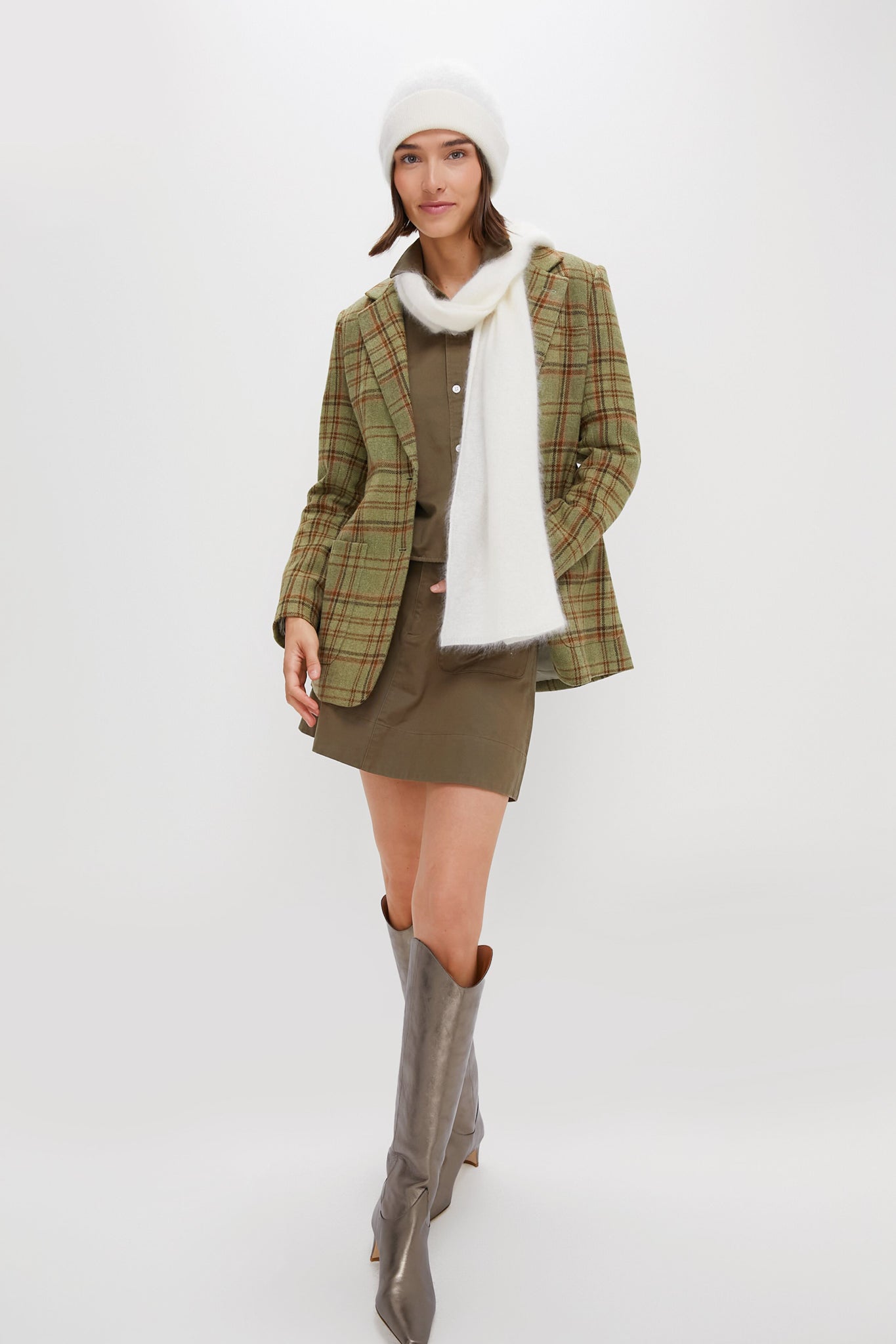 Cream Cashmere Hat and Scarf Set-Get Girly