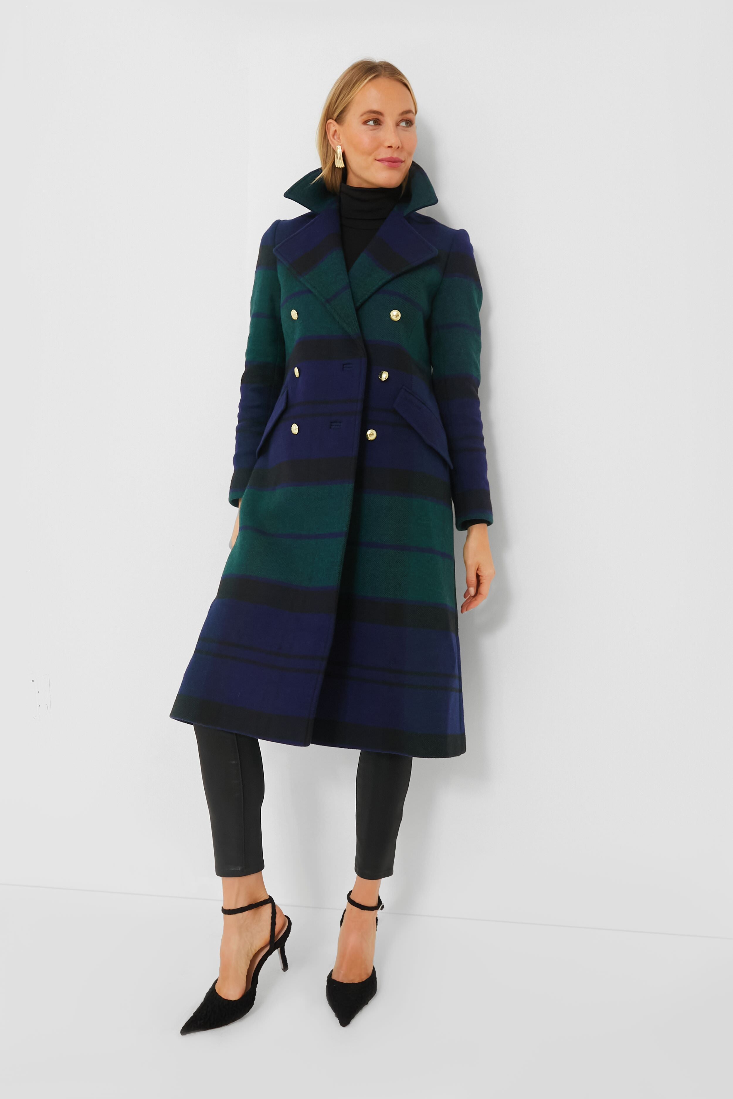 Black and Sage Tartan Marlene Wool Jacket-Get Girly