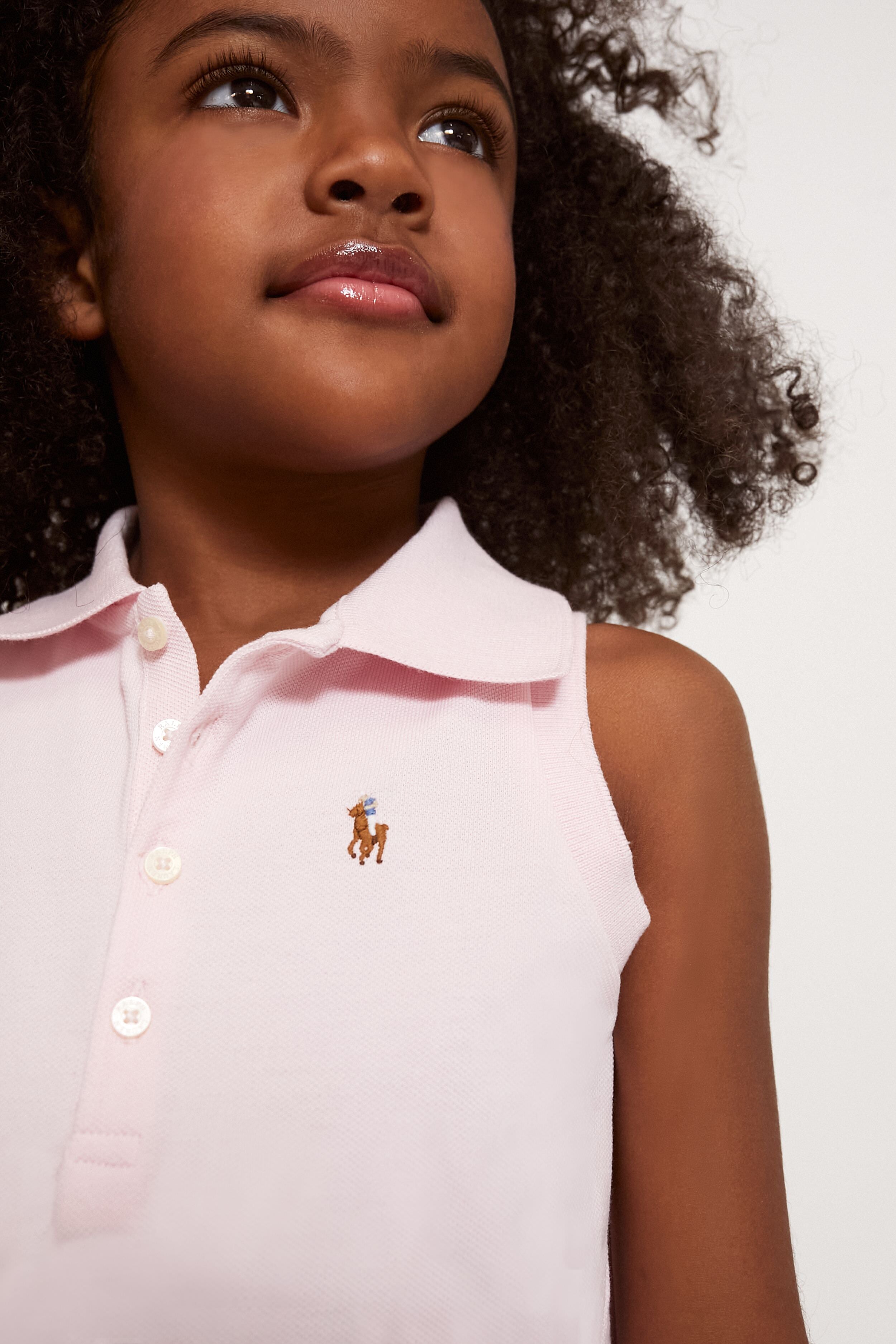 Little Girls Cotton Mesh Sleeveless Polo Shirt-Get Girly