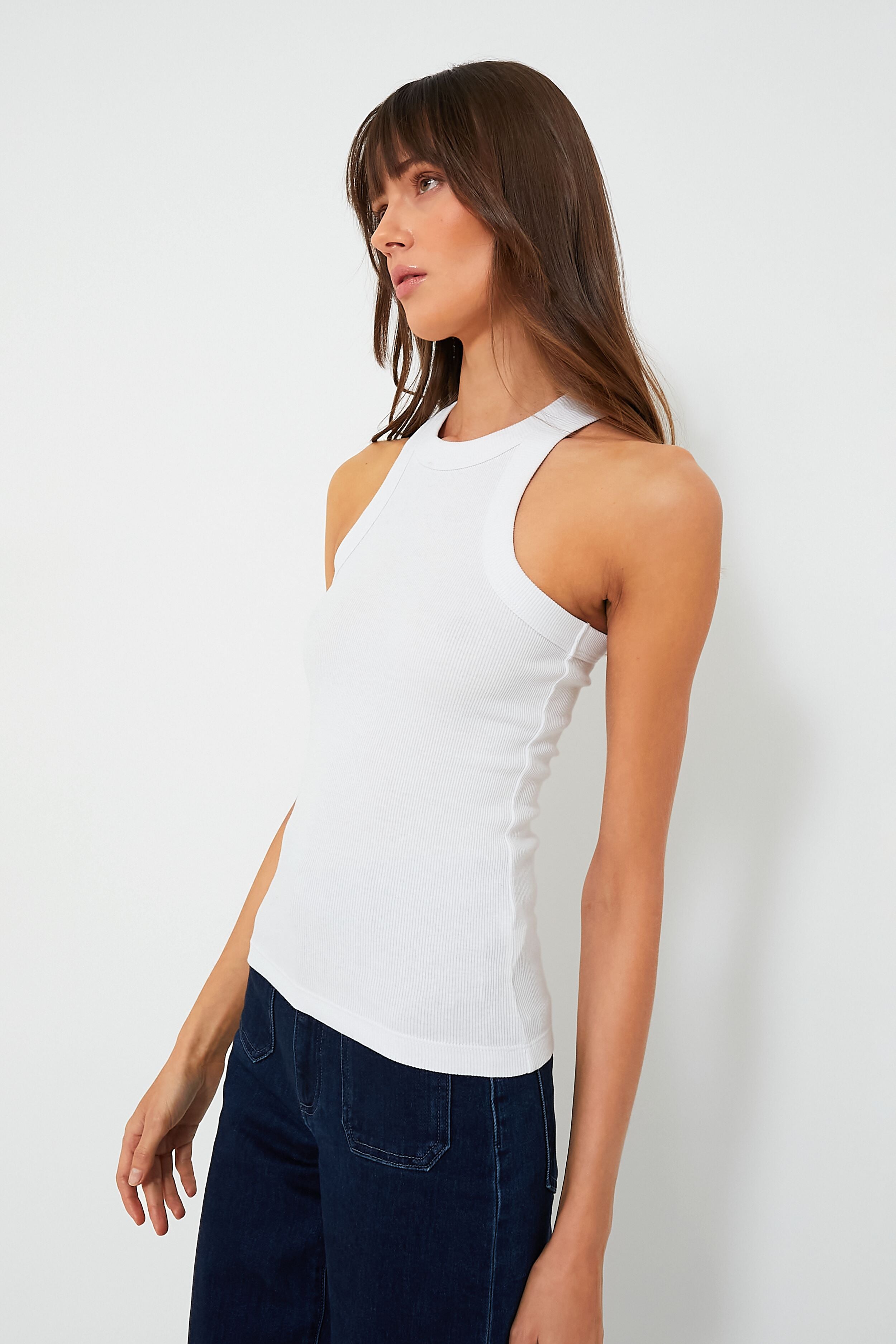 White Lily Rib Tank-Get Girly