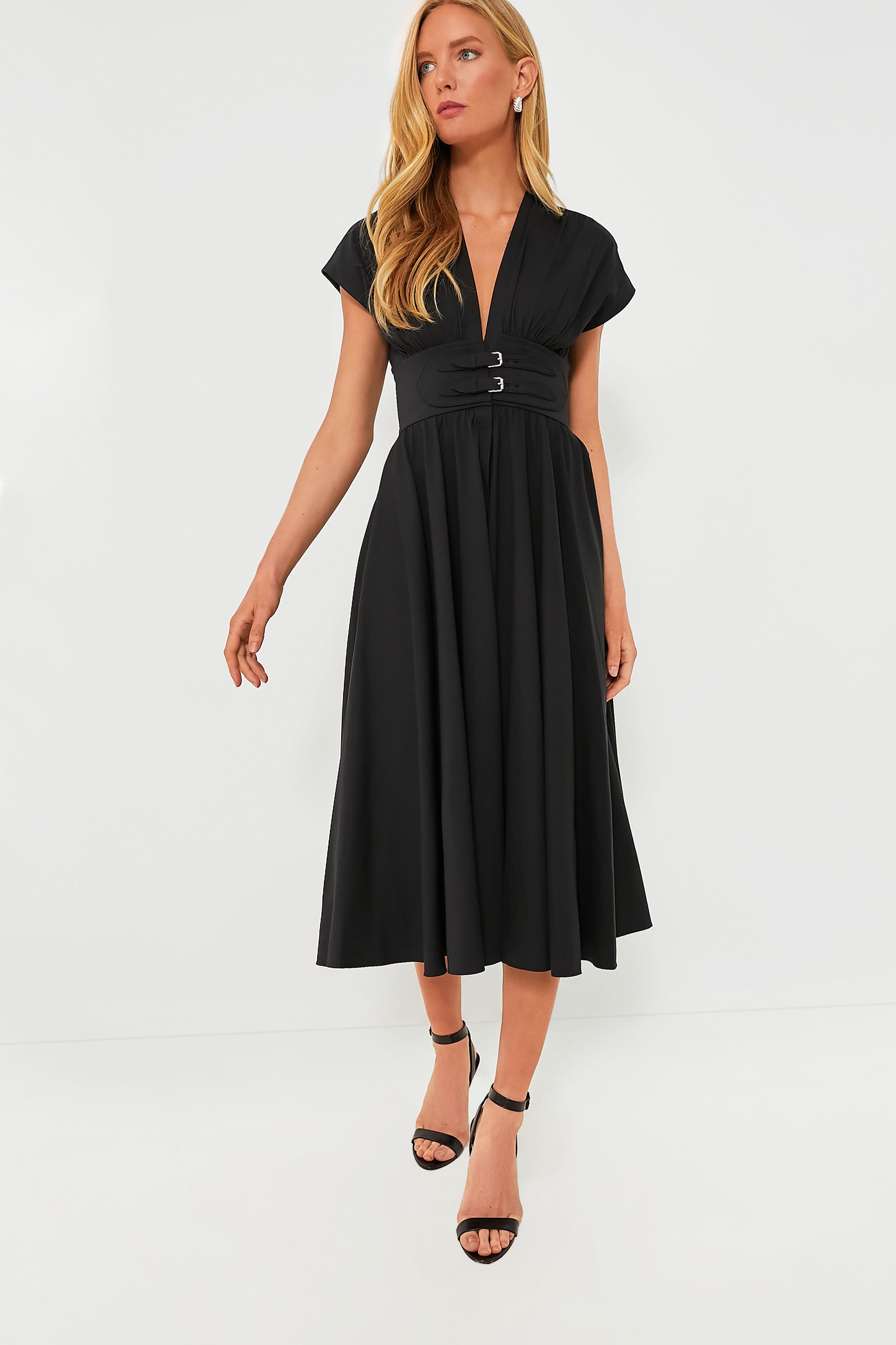 Black Bardello Midi Dress-Get Girly