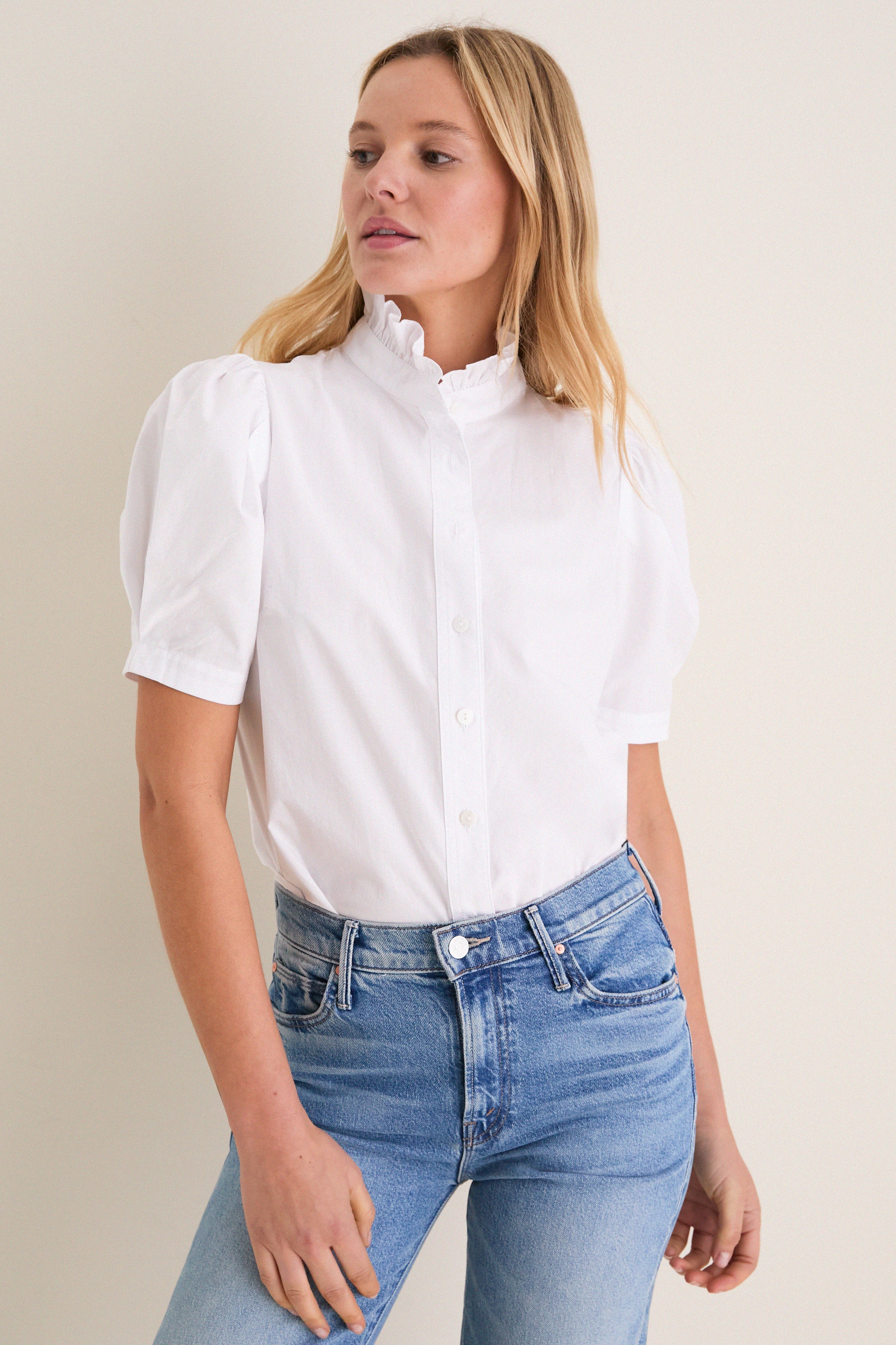 White Cotton Alicia Blouse-Get Girly