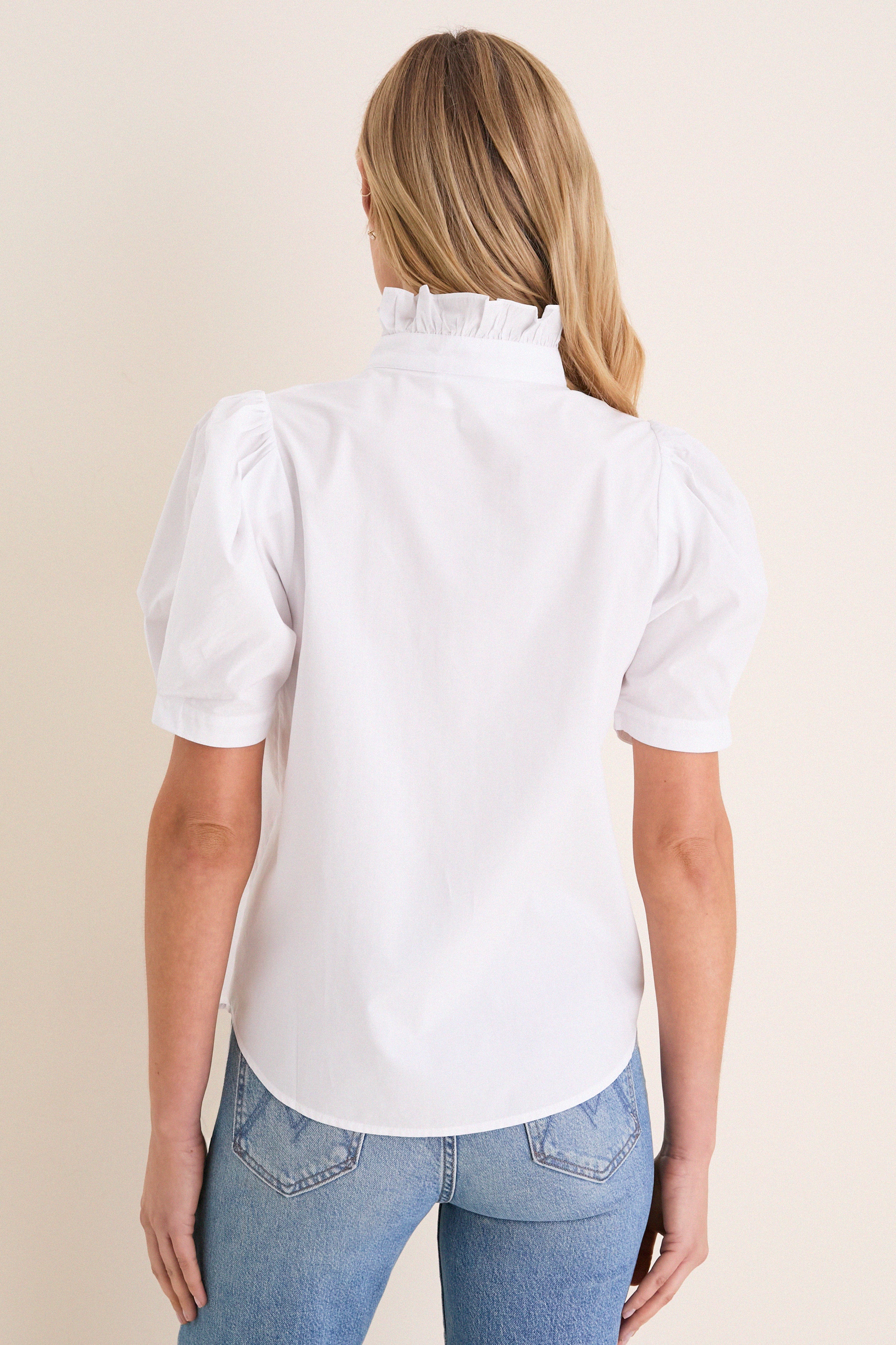 White Cotton Alicia Blouse-Get Girly