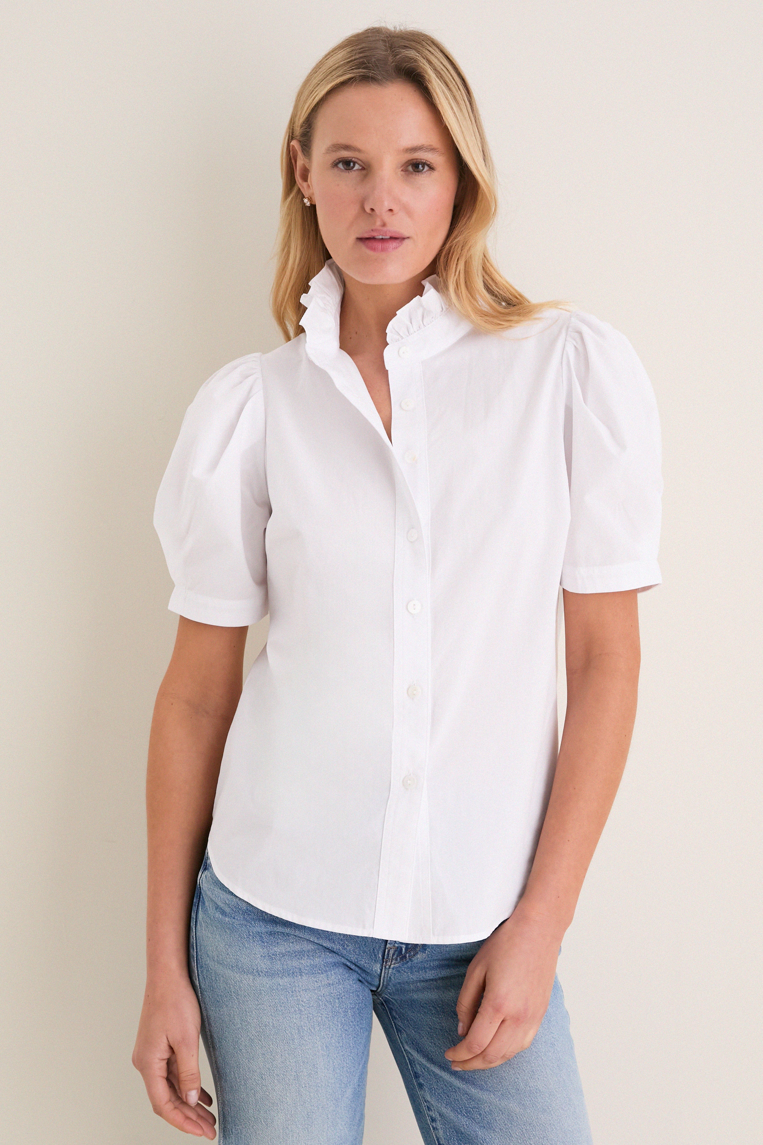 White Cotton Alicia Blouse-Get Girly