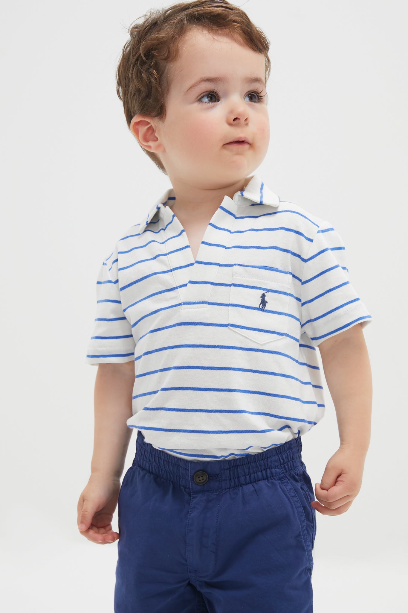 Boys Light Navy Parachute Twill Relaxed Fit Easy Short-Get Girly