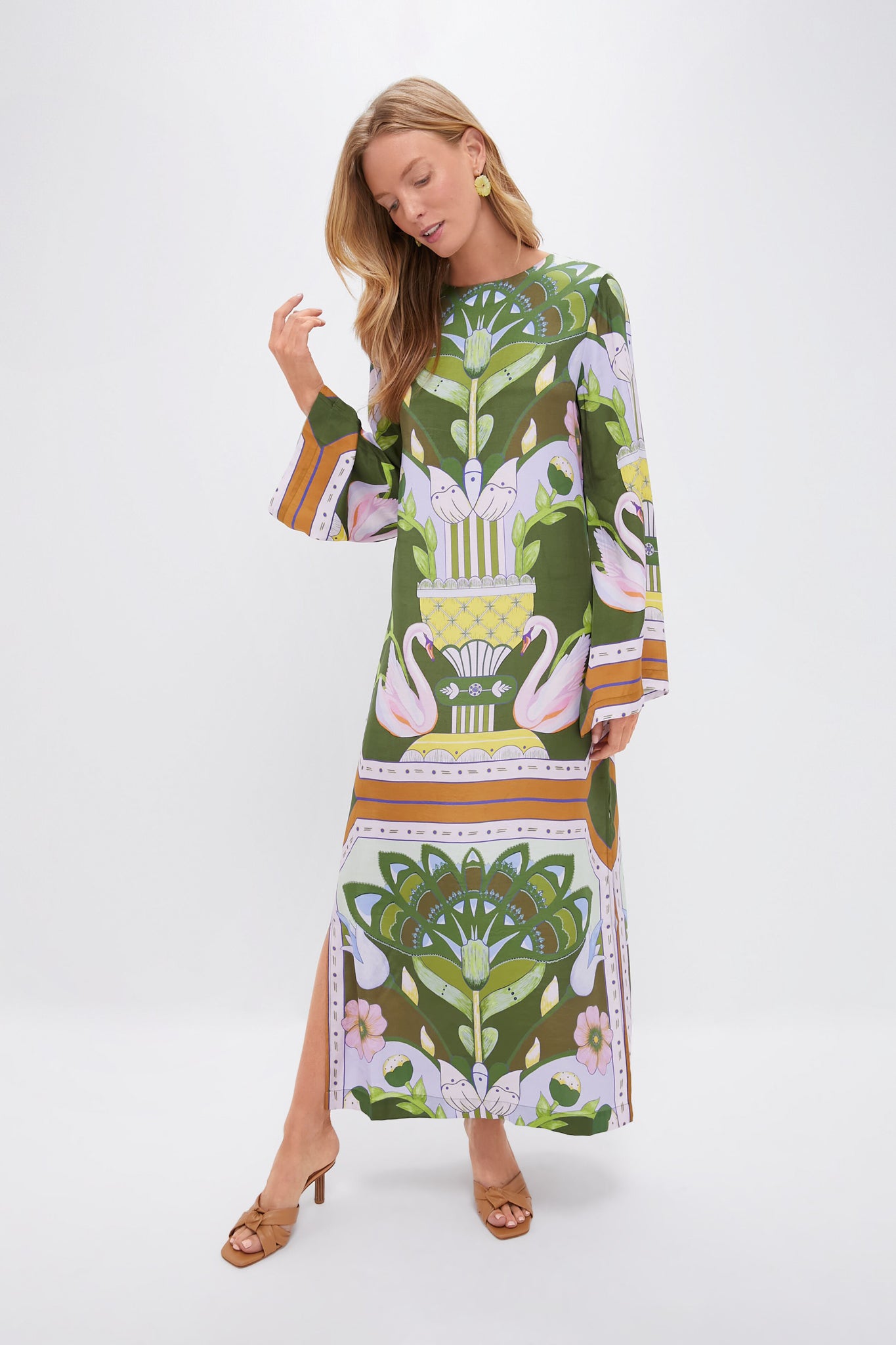 Green Multicolor Print Lilian Dress-Get Girly