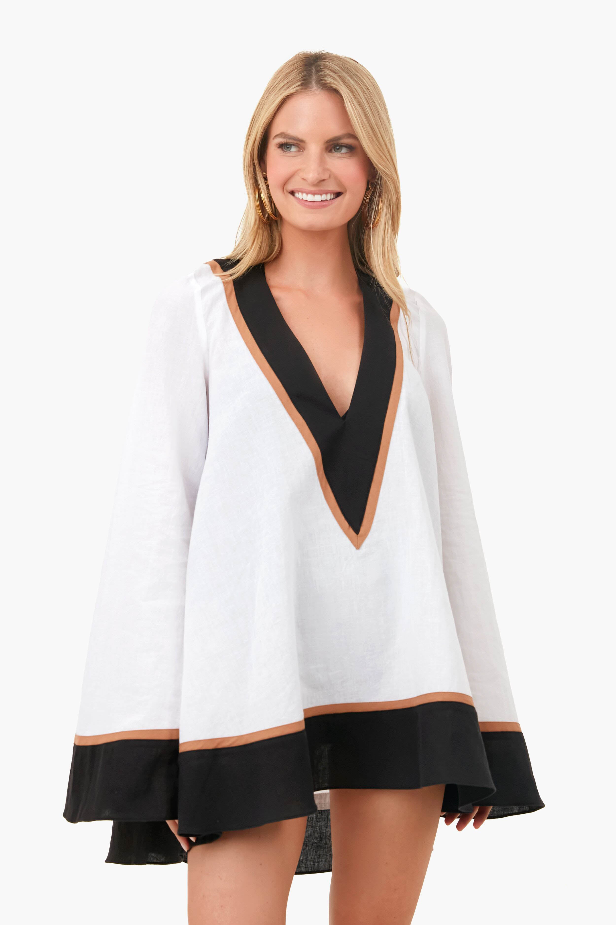 Colorblock Linen Cassia Coverup-Get Girly