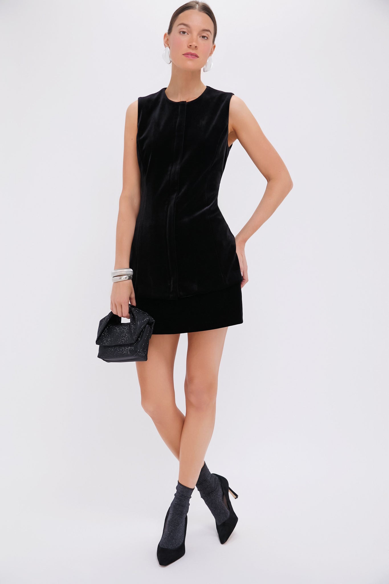 Black Silver Stardust Socks-Get Girly