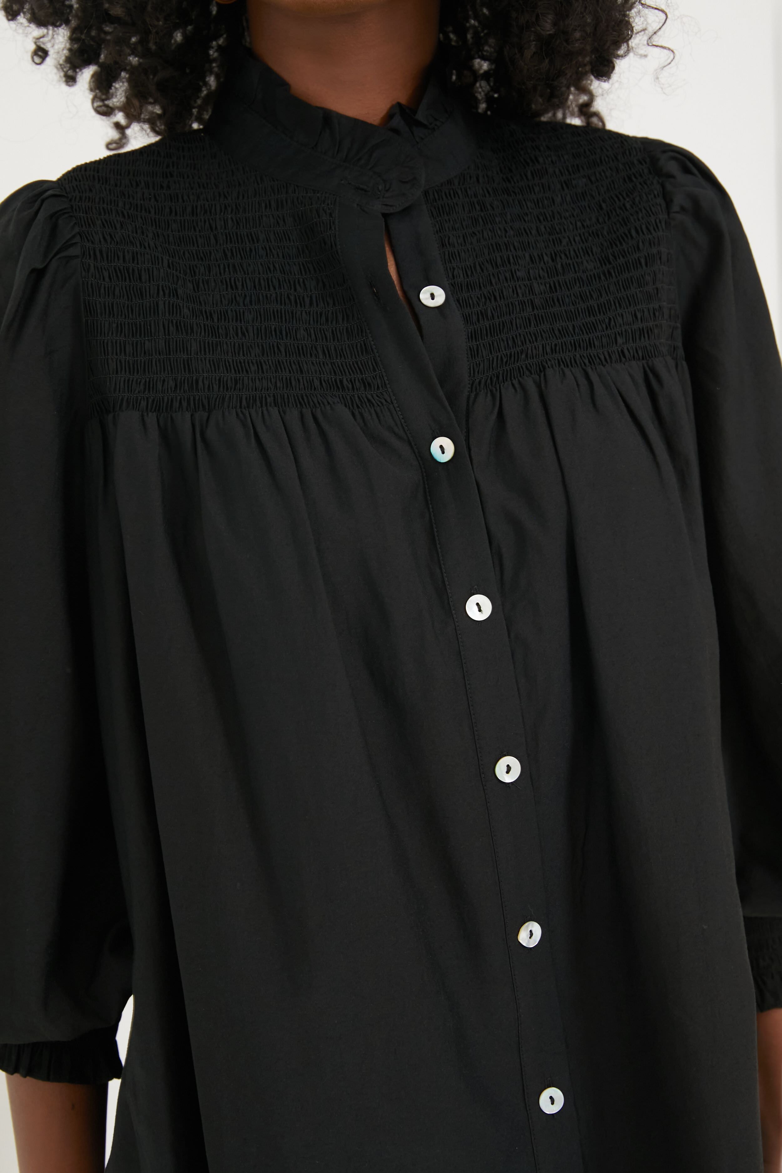 Black Jaia Smocked Blouse-Get Girly