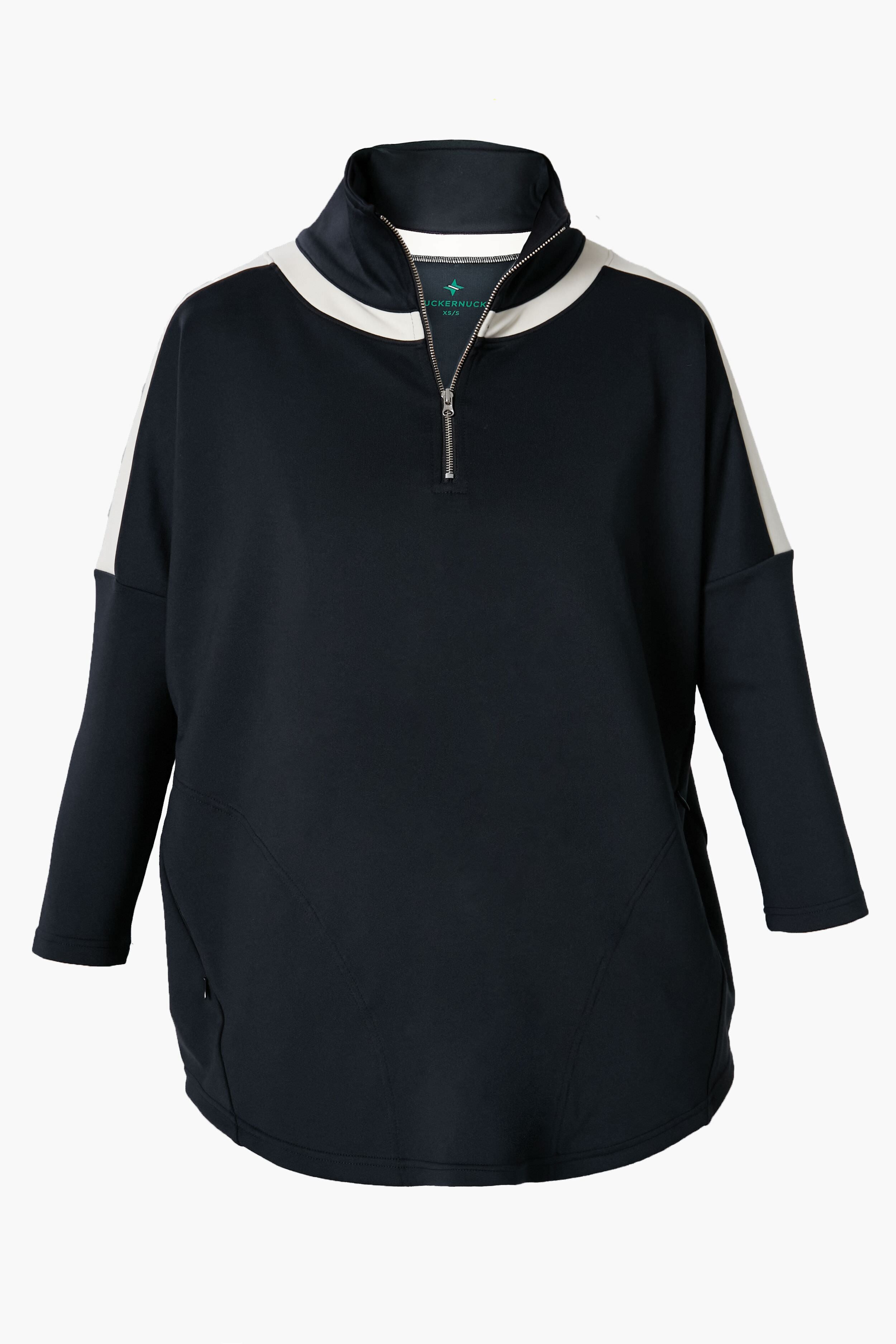 Black and Ivory Amelie Quarter Zip-Get Girly