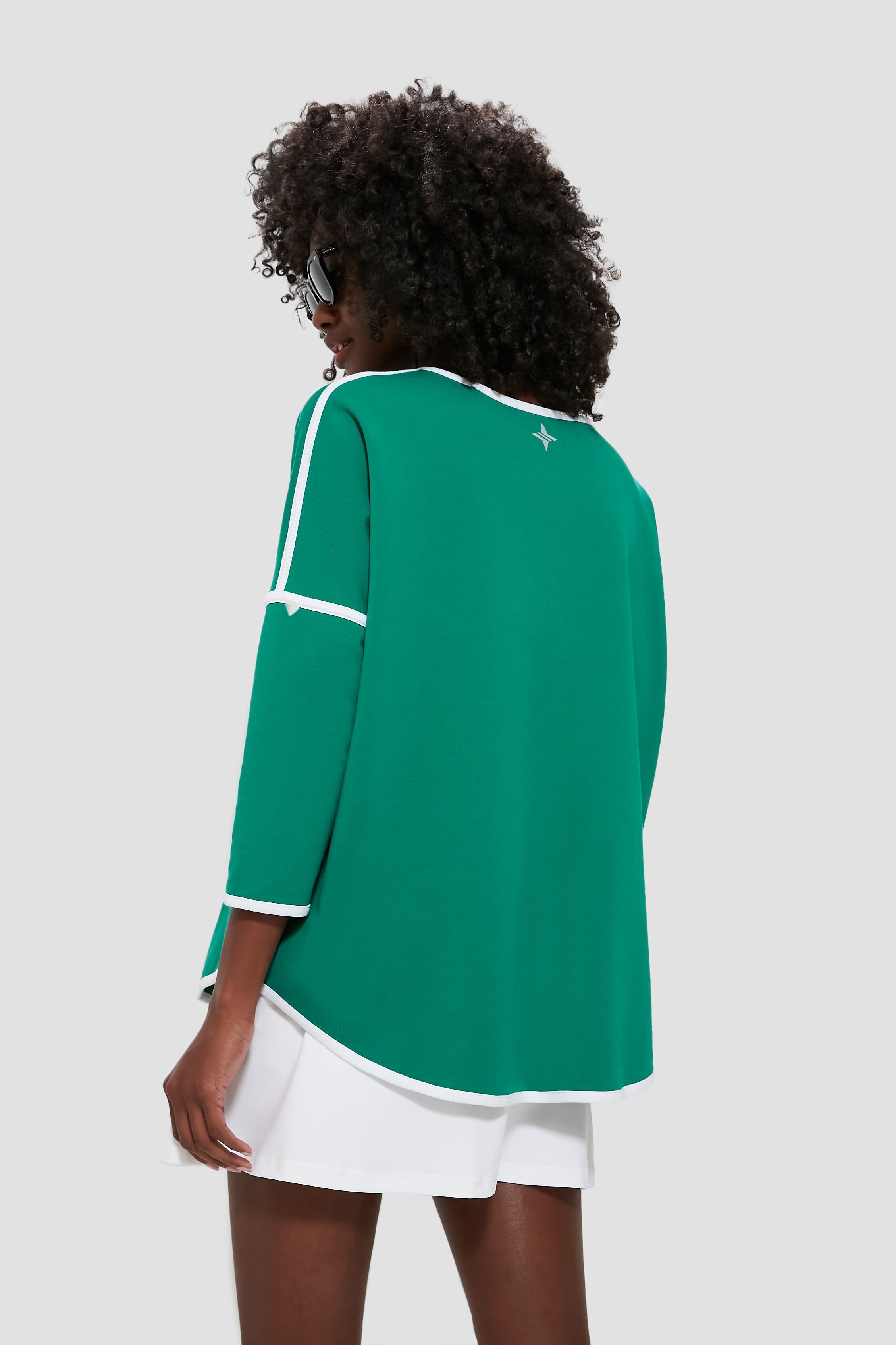 Green and White Terry Farah Pullover-Get Girly