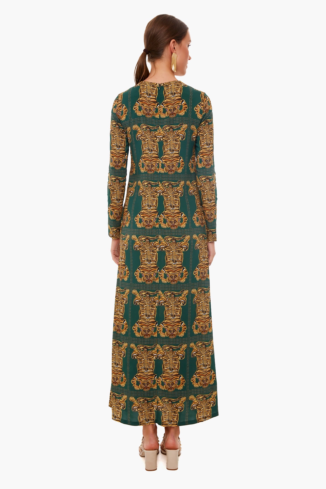 Tiger Tiles Long Sleeve Swing Dress-Get Girly