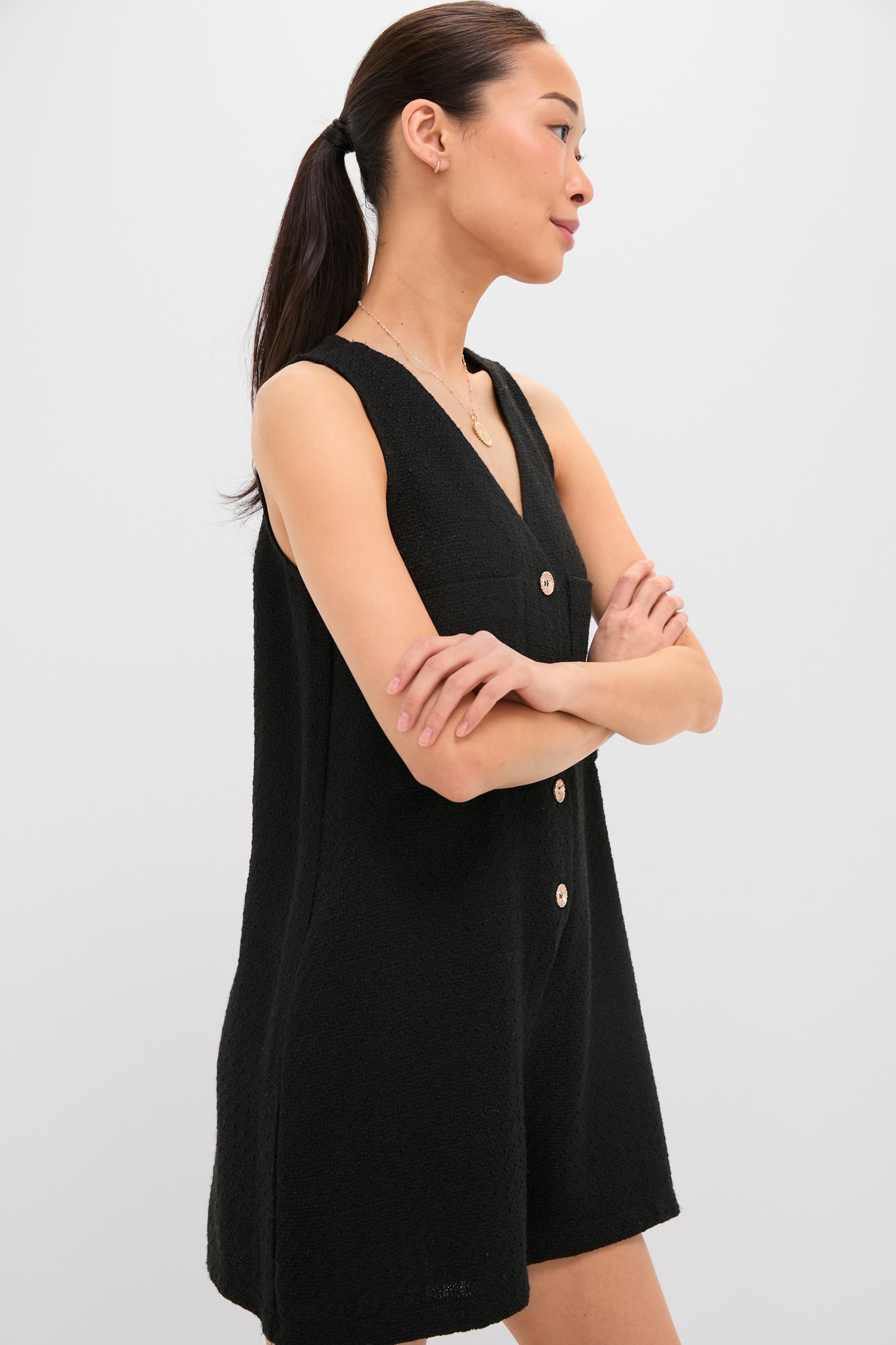 Black Textured Myla Romper-Get Girly