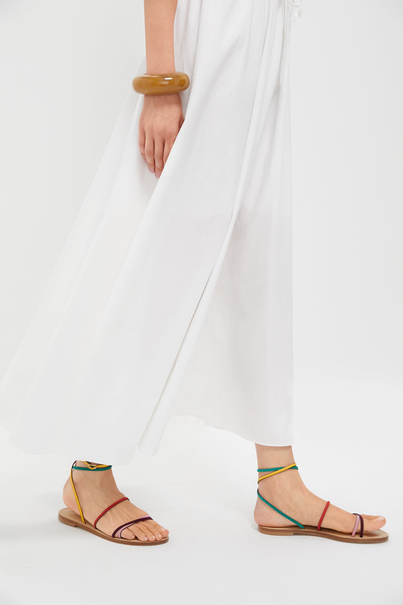 White V-Neck Pleated Midi Dress-Get Girly