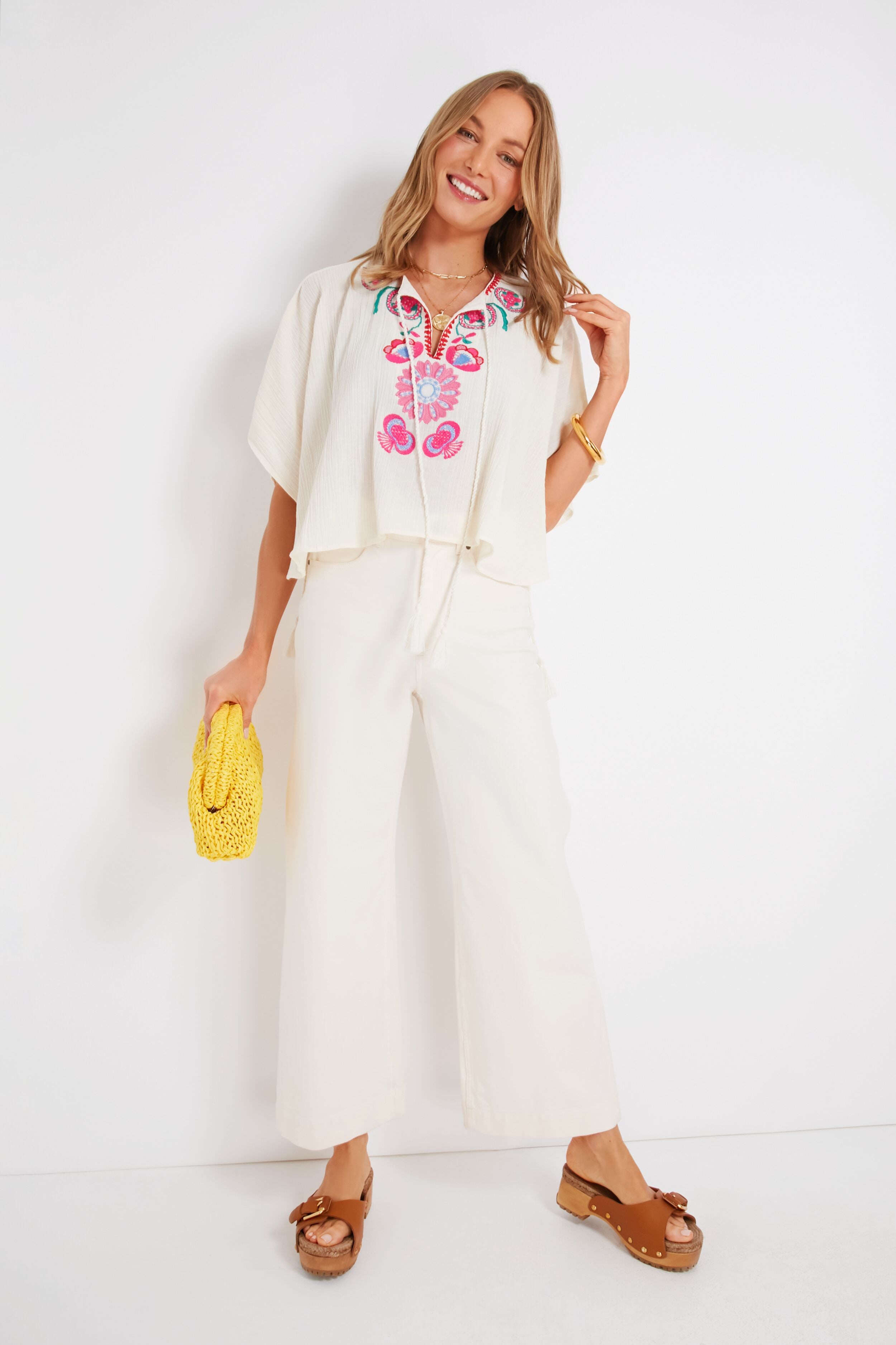 Yellow Raffia Game Clutch-Get Girly