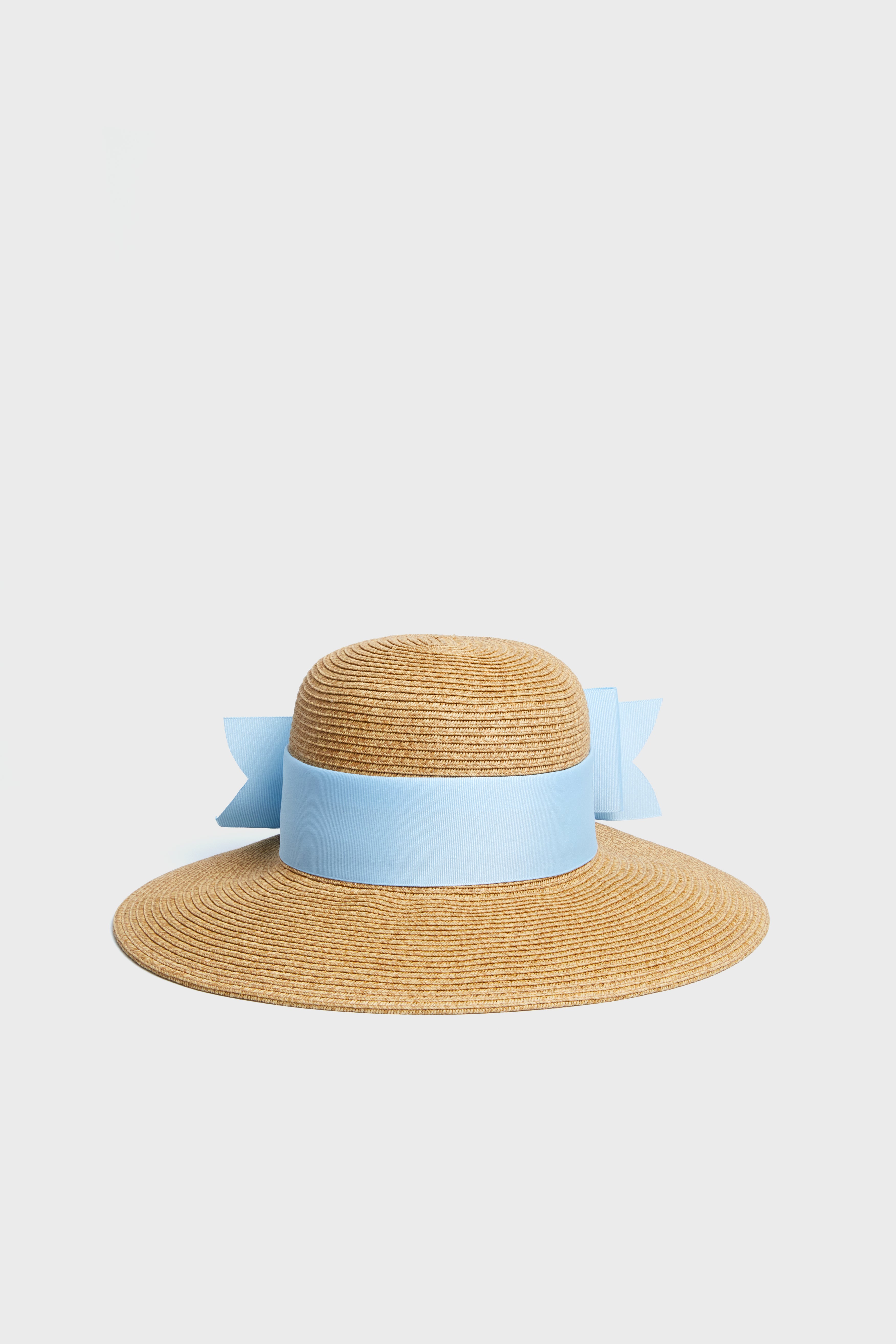 Exclusive Blue Packable Wide Bow Sunhat-Get Girly