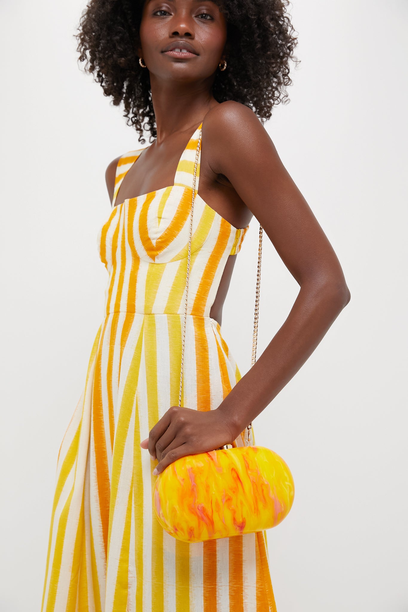 Yellow Maeve Marble Clutch-Get Girly