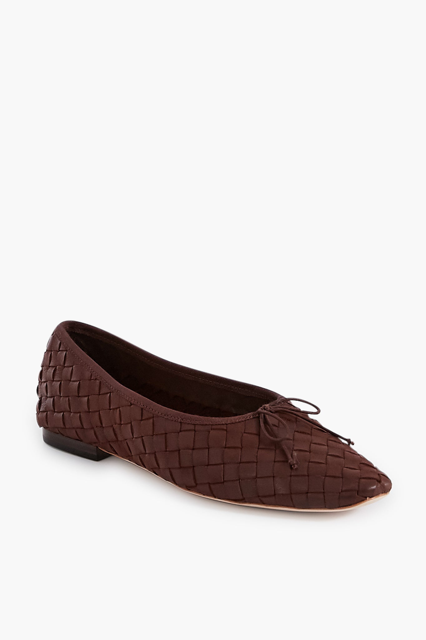Chocolate Woven Leather Landry Flats-Get Girly