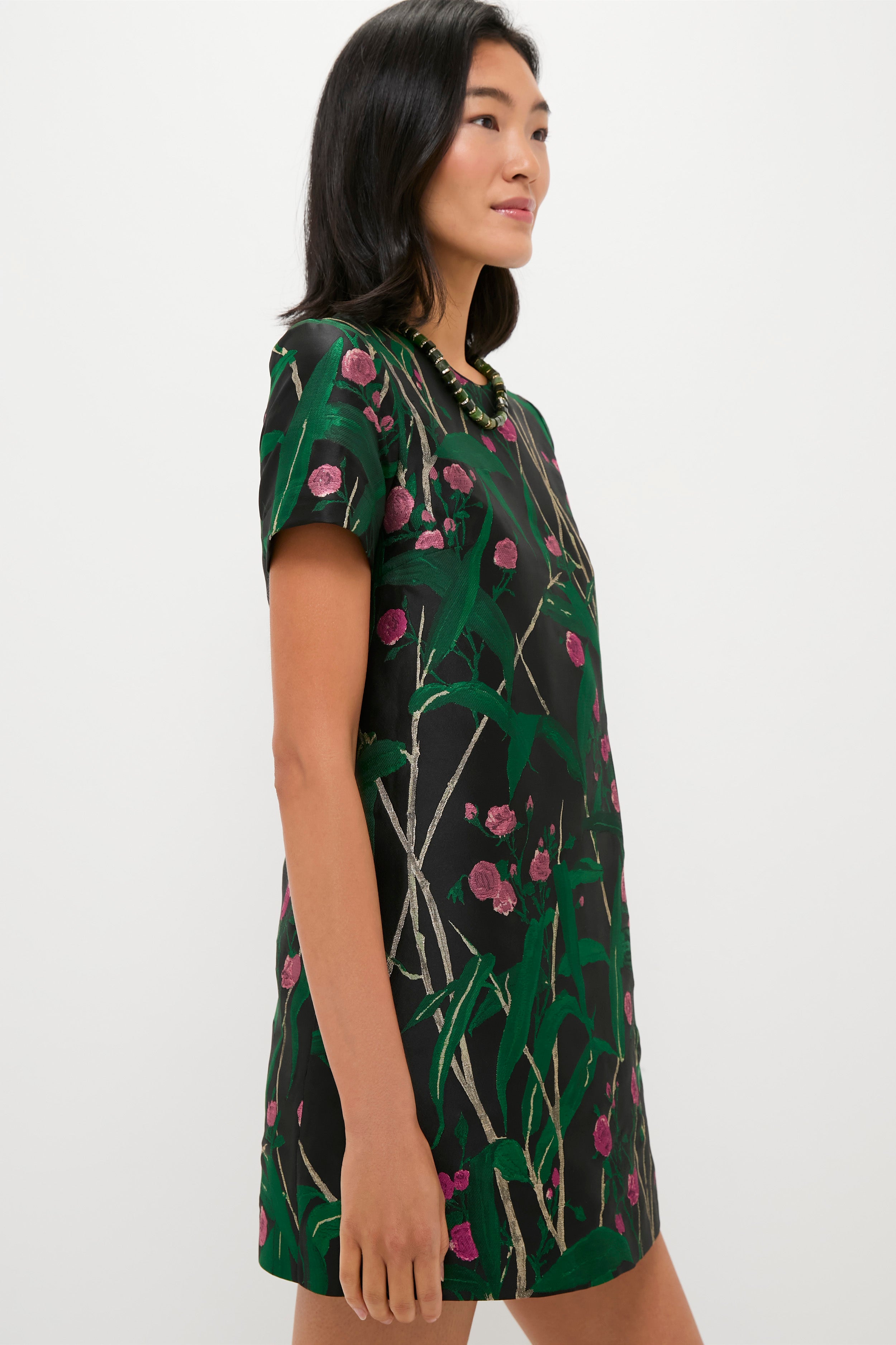 Bamboo Jacqaurd Mini Swing Dress-Get Girly