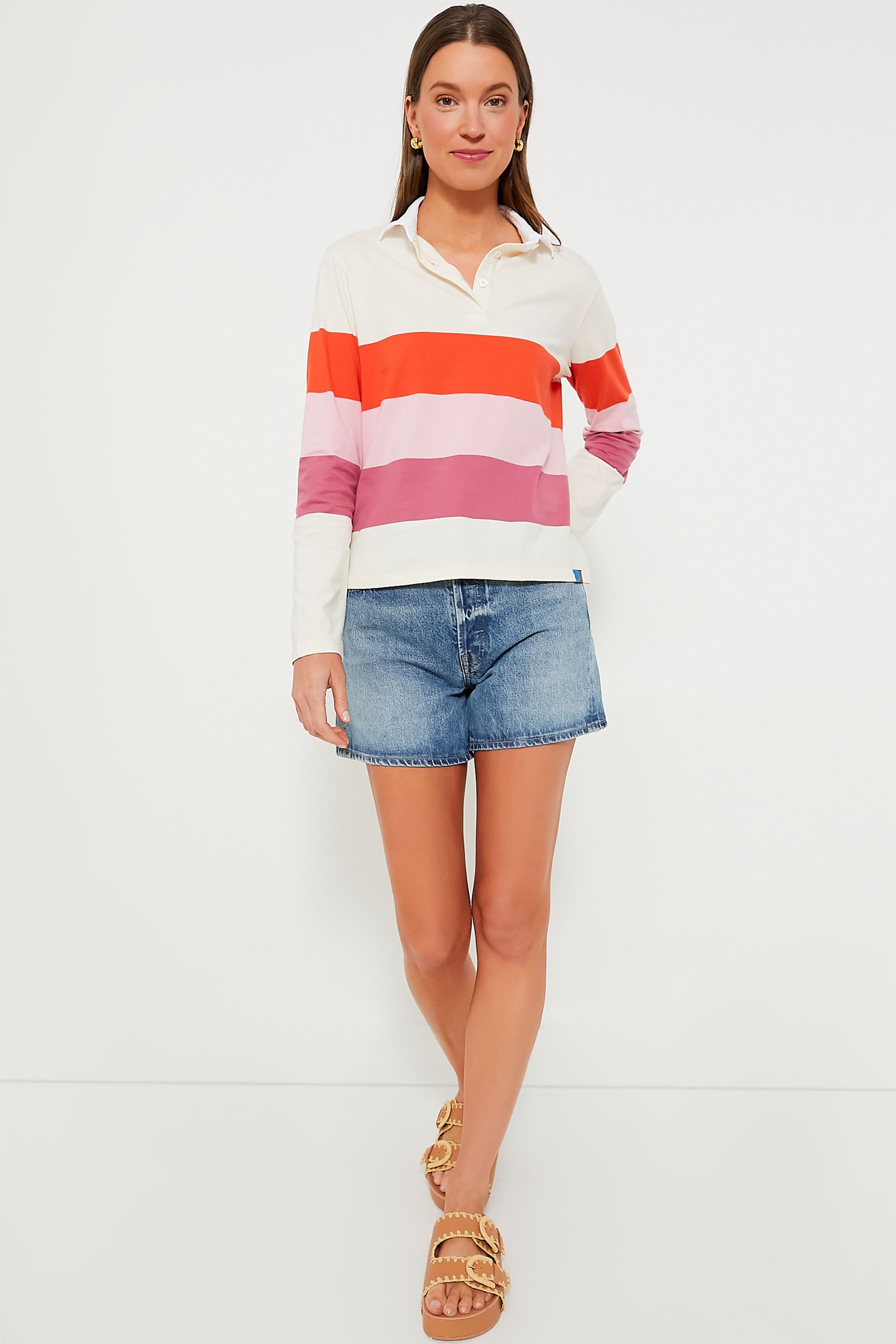The Poppy Blush Raspberry Colorblock Rugby-Get Girly