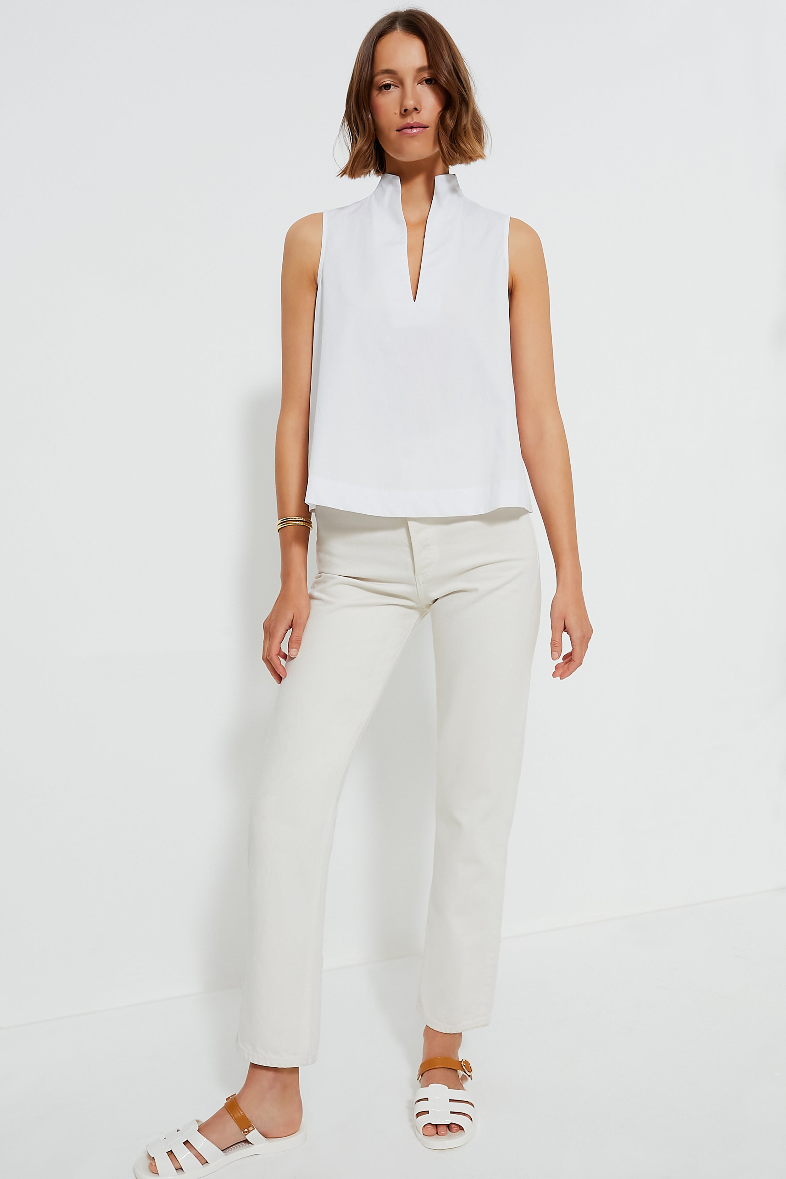 White Sleeveless Celeste Top-Get Girly