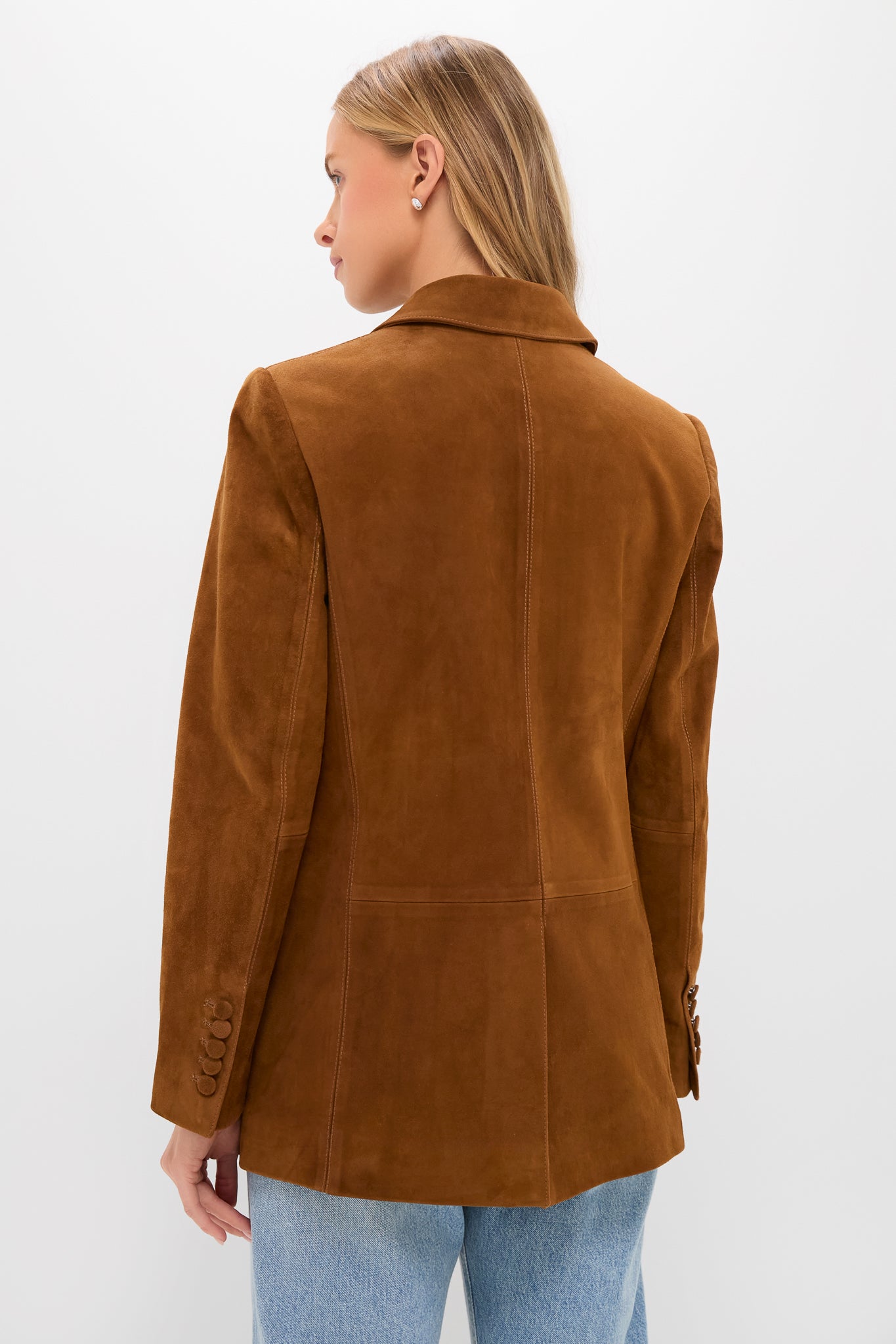 Toffee Suede Leo Blazer-Get Girly