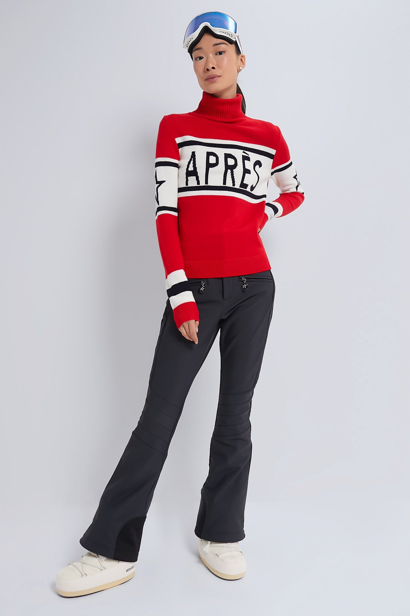 Black Aurora High Waist Flare Ski Pant-Get Girly