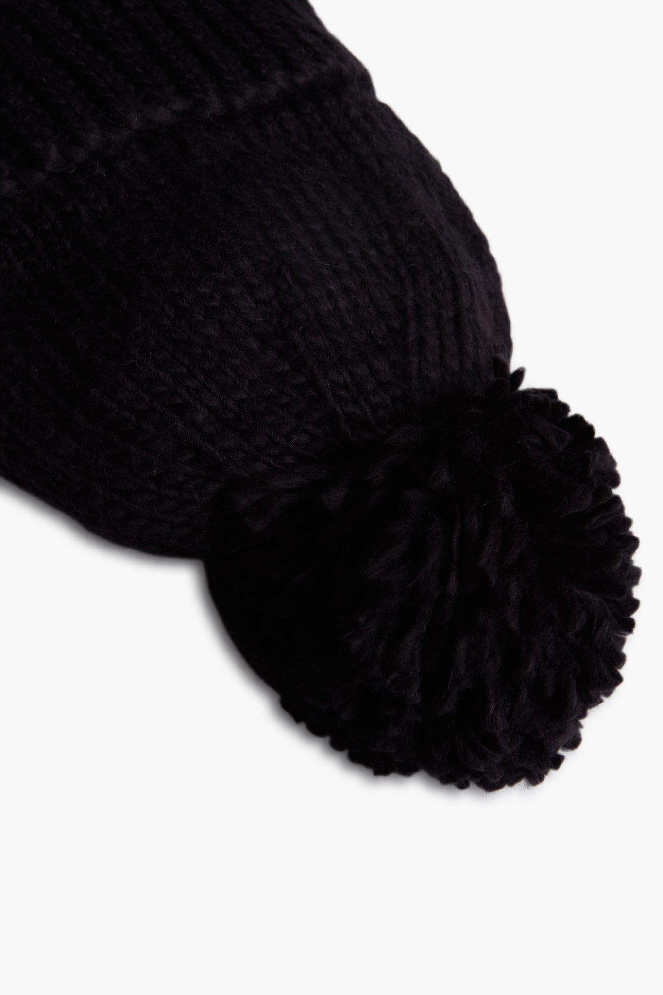 Charcoal Hand Knitted Basic Pom Hat-Get Girly