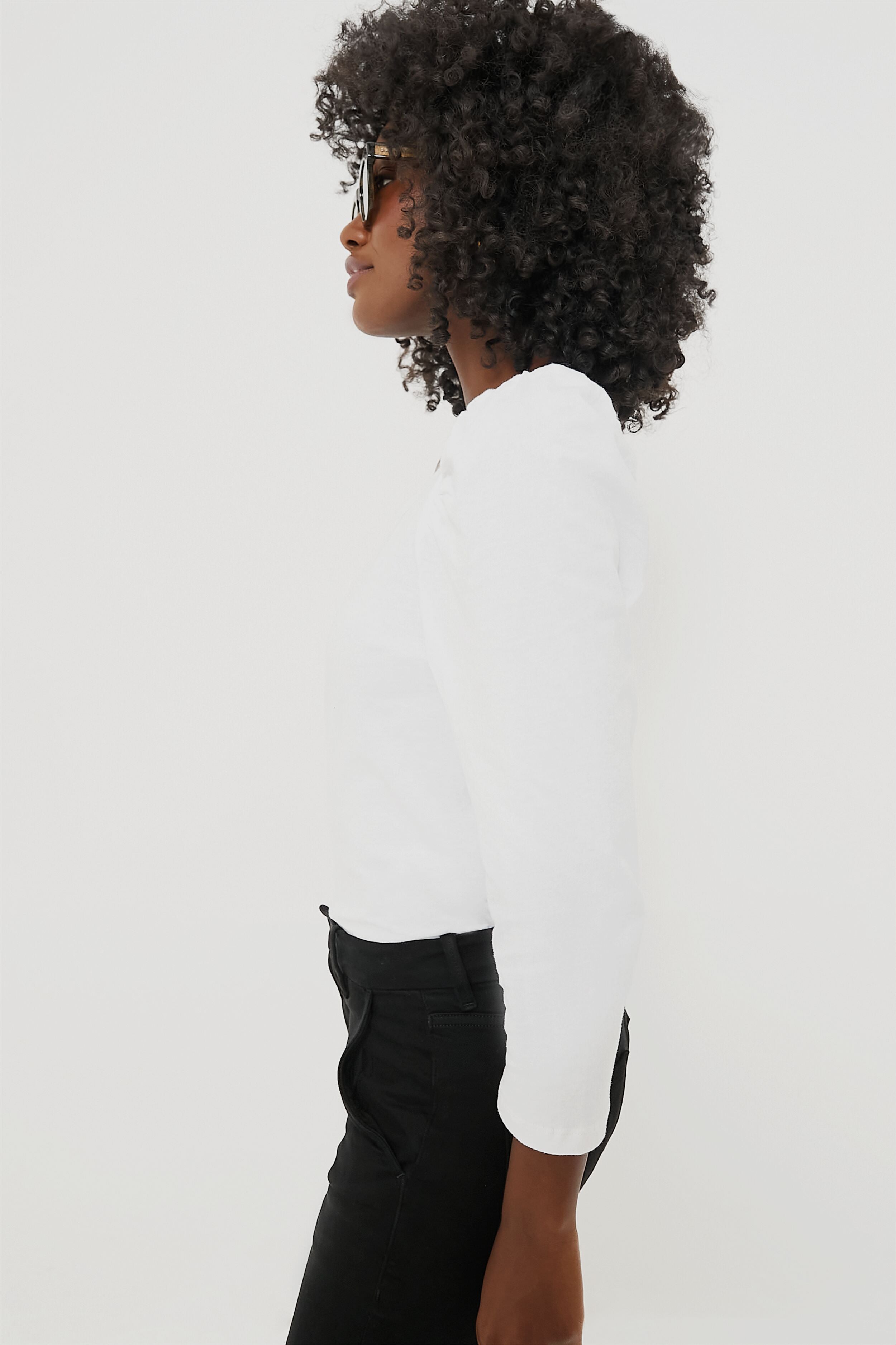 White Vesty Long Sleeve Crewneck-Get Girly