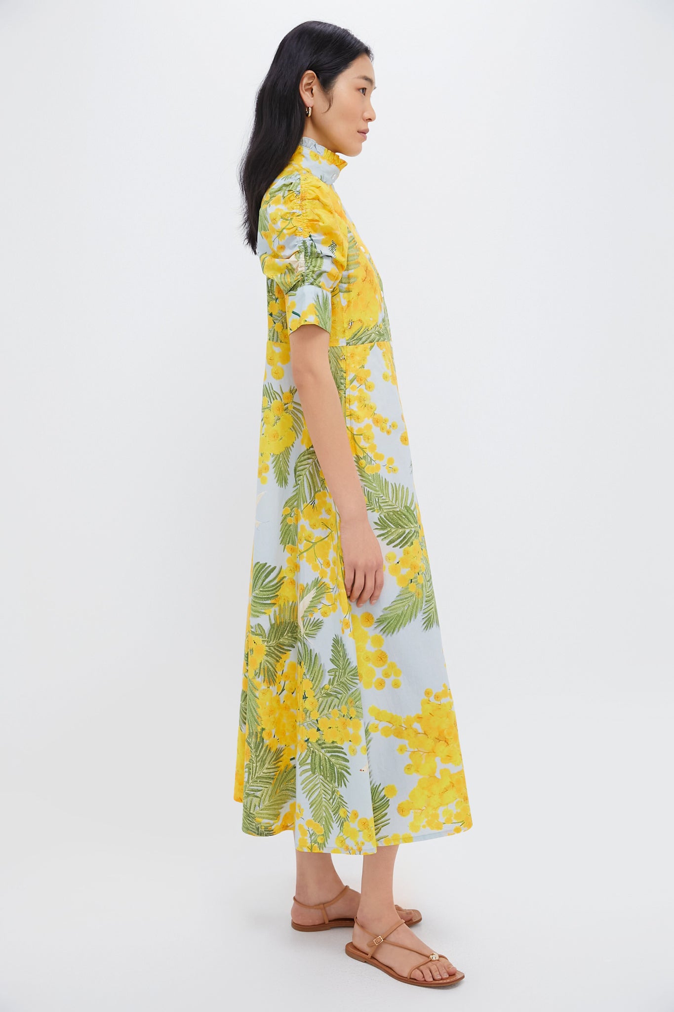 Yellow Storm Blue Venetia Midi Dress-Get Girly