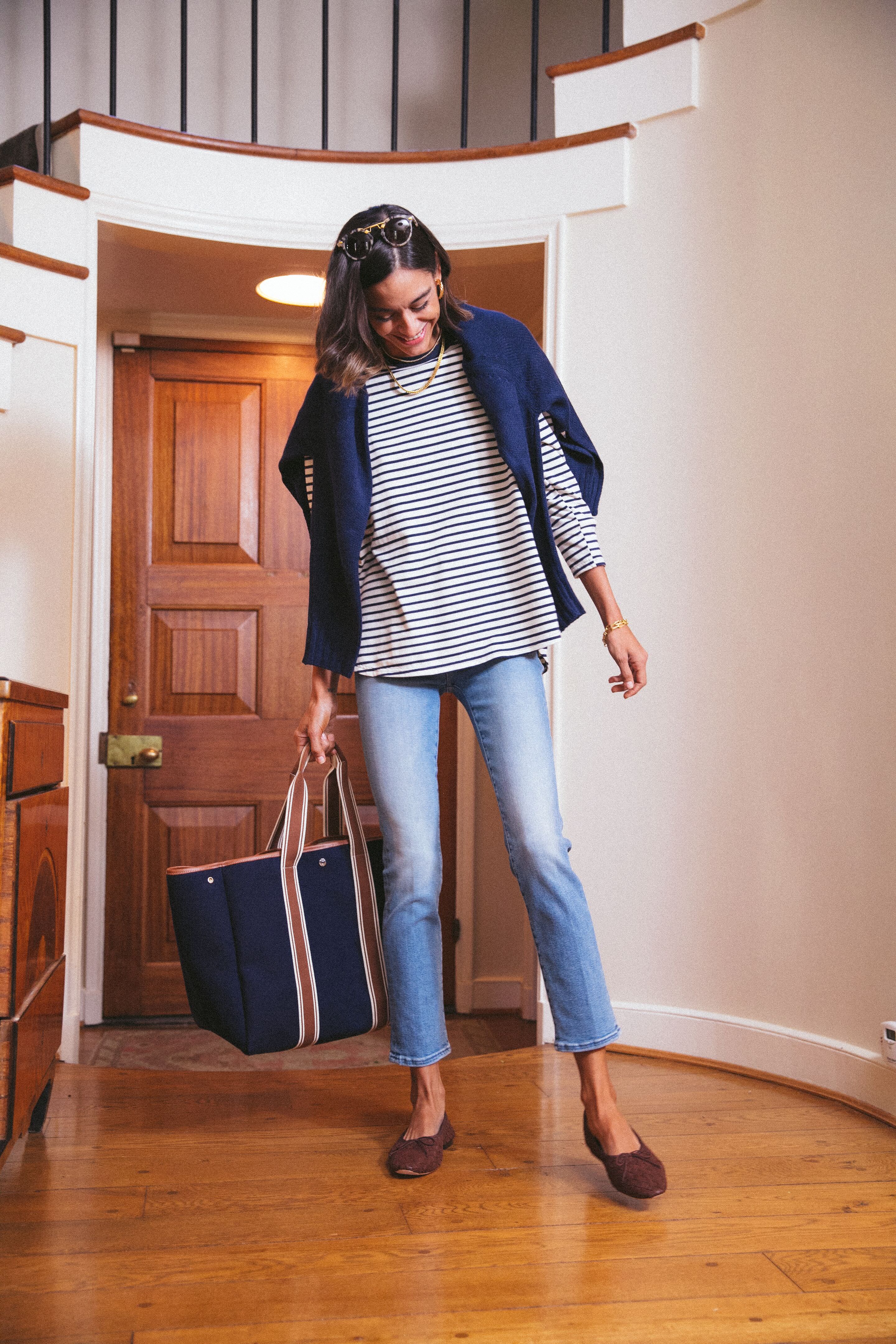 Chocolate Woven Leather Landry Flats-Get Girly