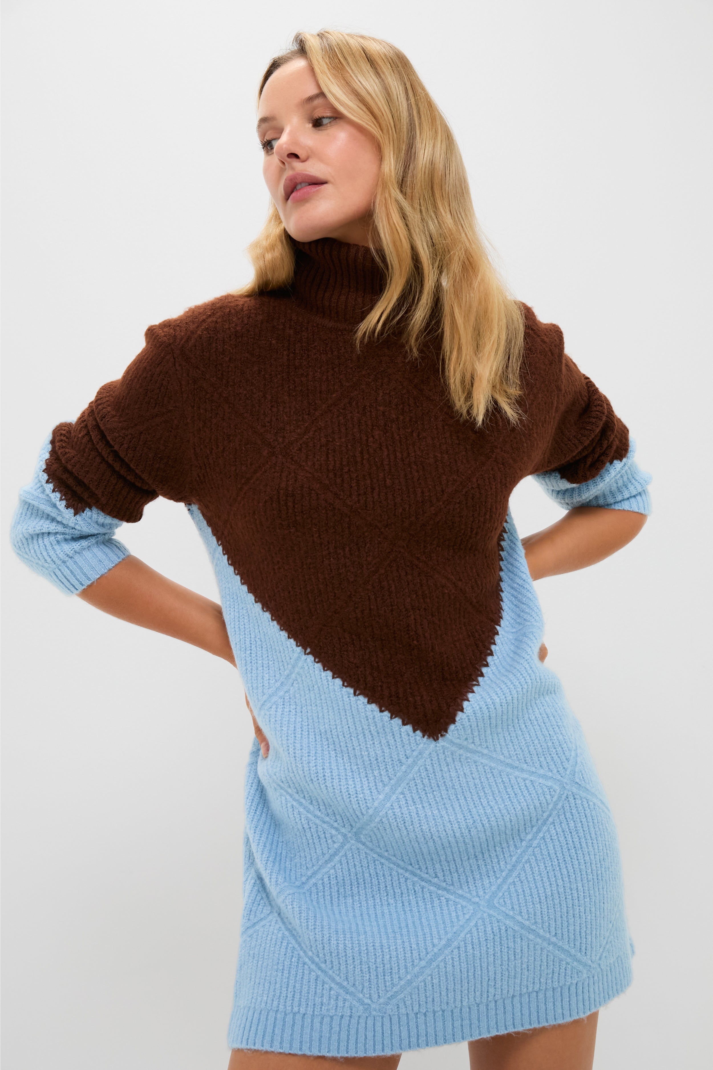 Ice & Chocolate Diamond Demi Sweater Dress-Get Girly