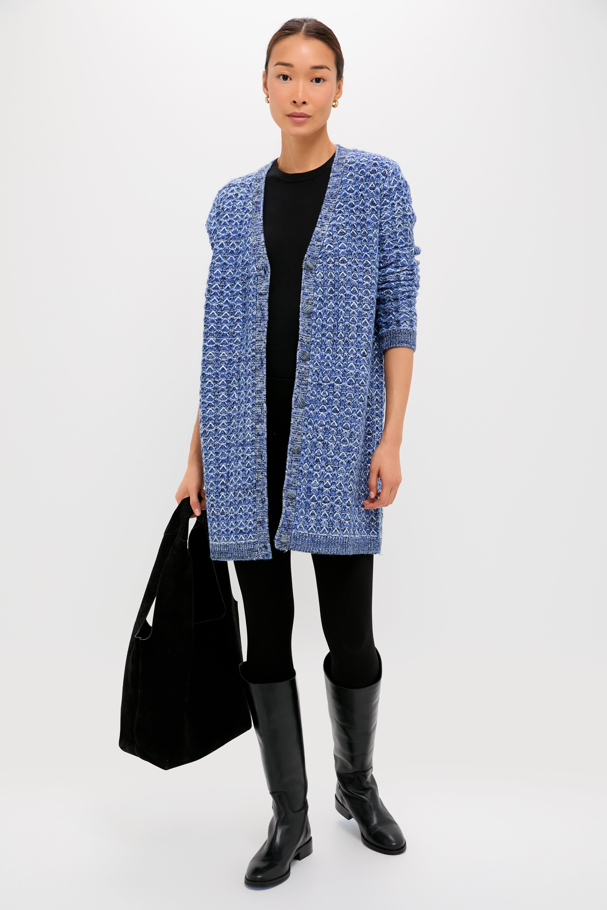 Blue Knit Liv Cardigan-Get Girly