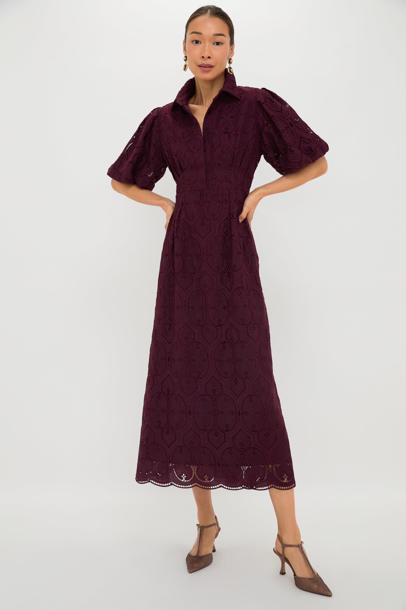 Winetasting Eyelet Delaney Dress-Get Girly