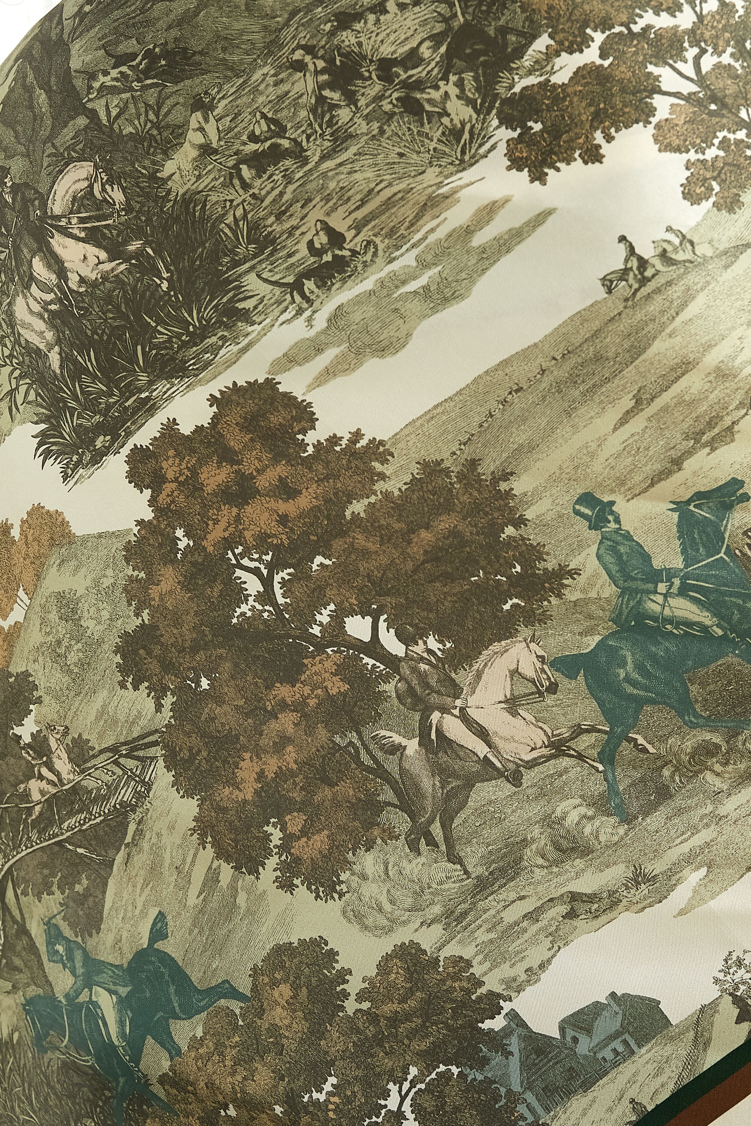 Foxhunt Toile Medium Silk Scarf-Get Girly