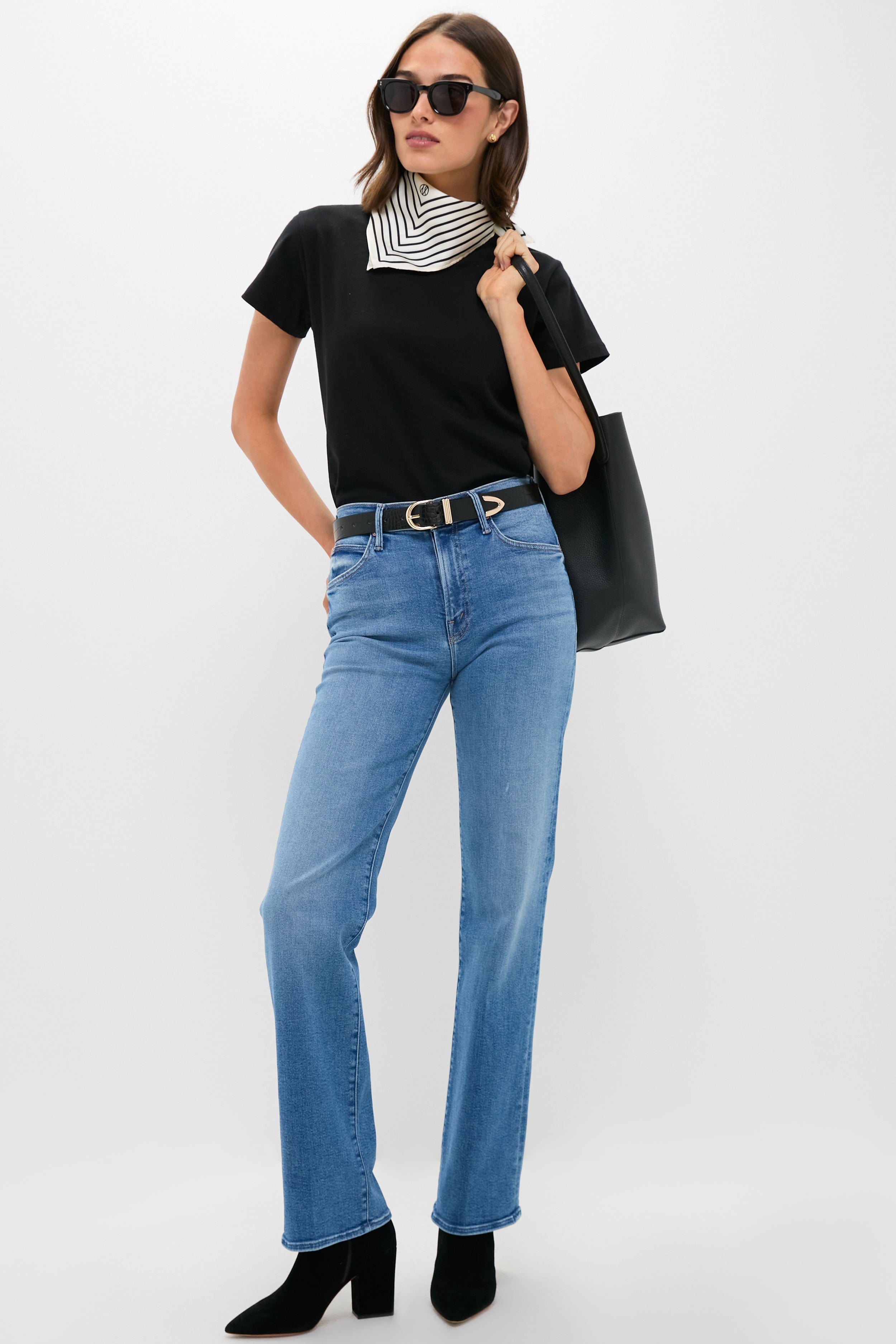 Black Croc and Gold Jeanette Belt-Get Girly