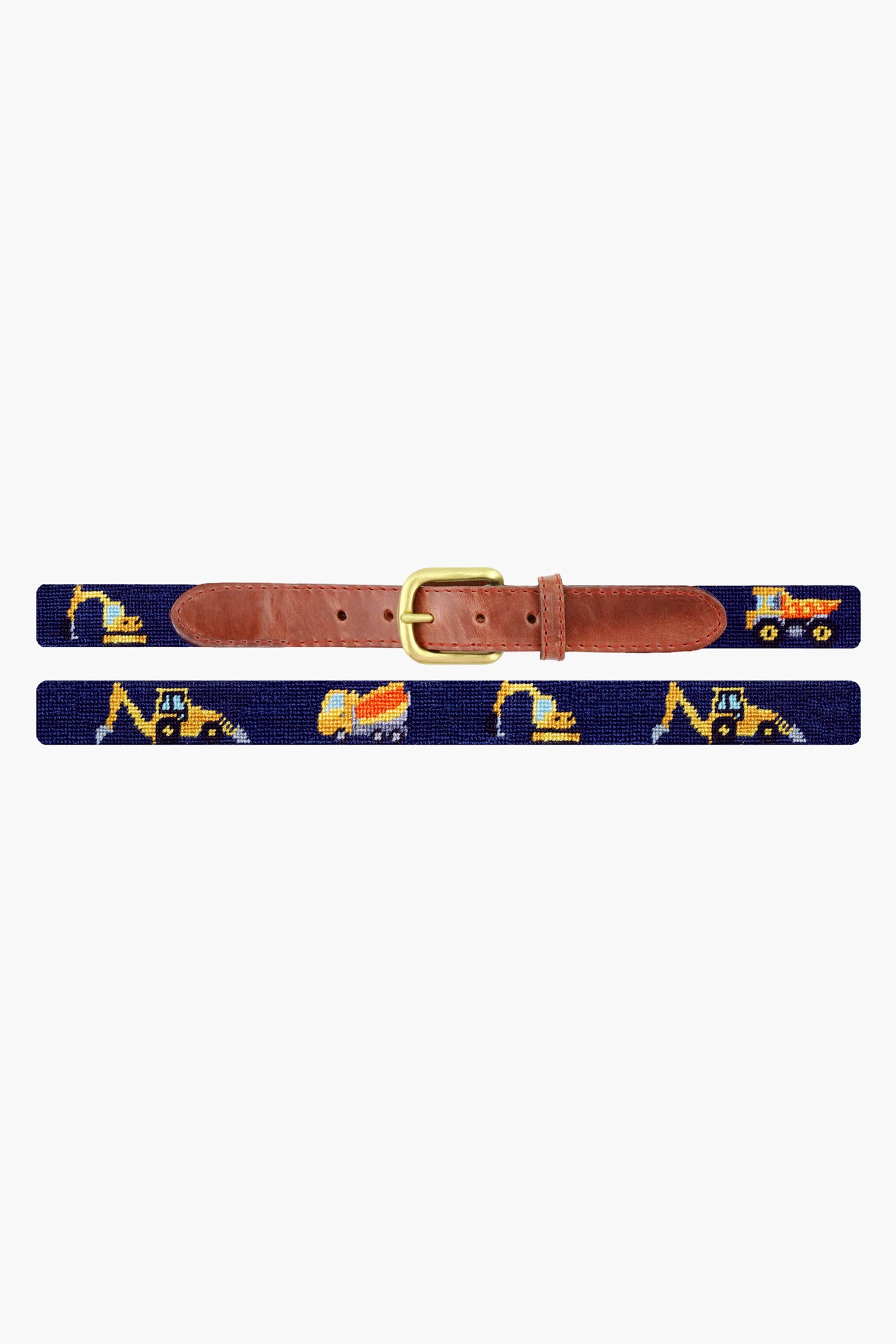 Navy Construction Needlepoint Childrens Belt-Get Girly
