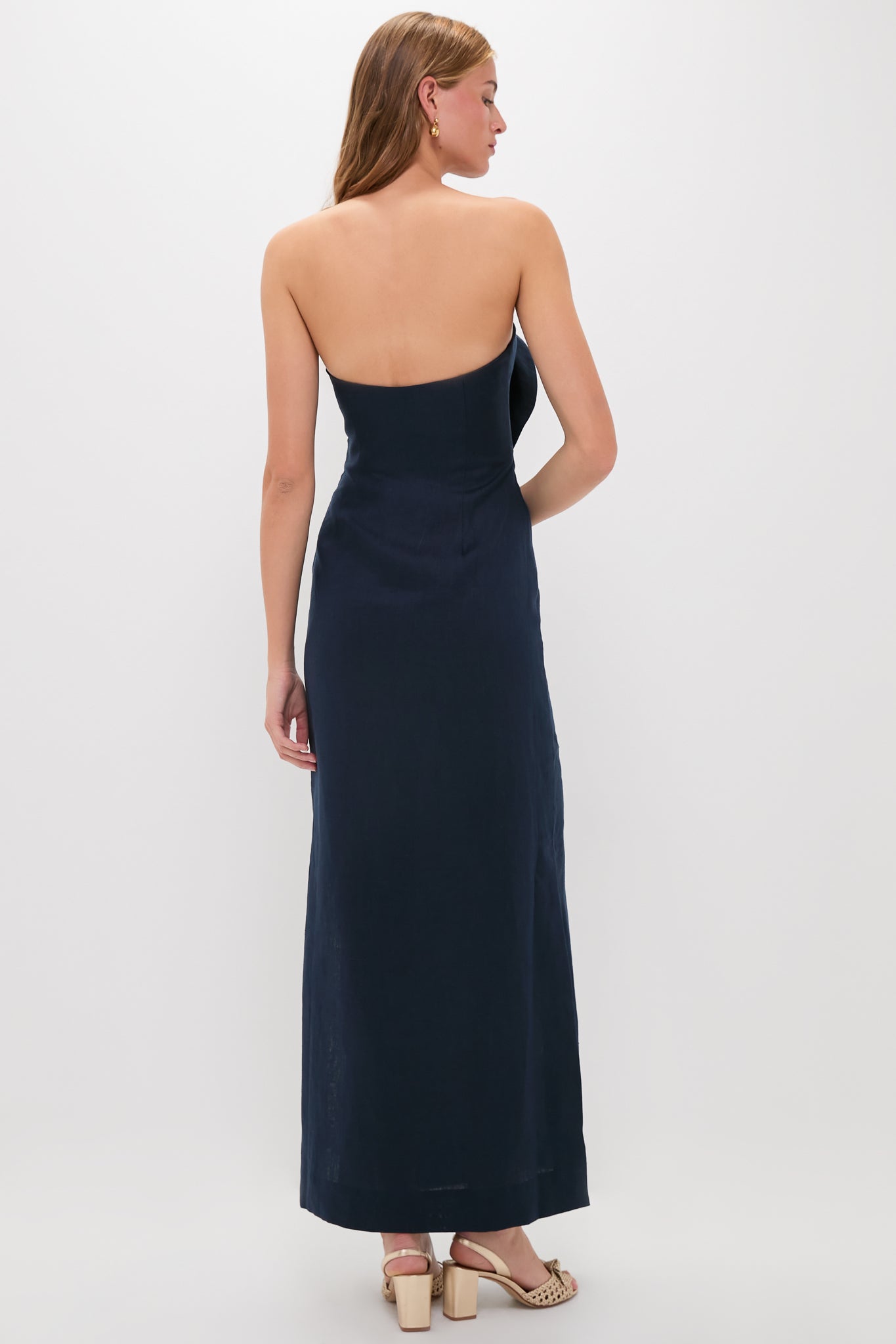 Navy Tactos Embroidered Maxi Dress-Get Girly