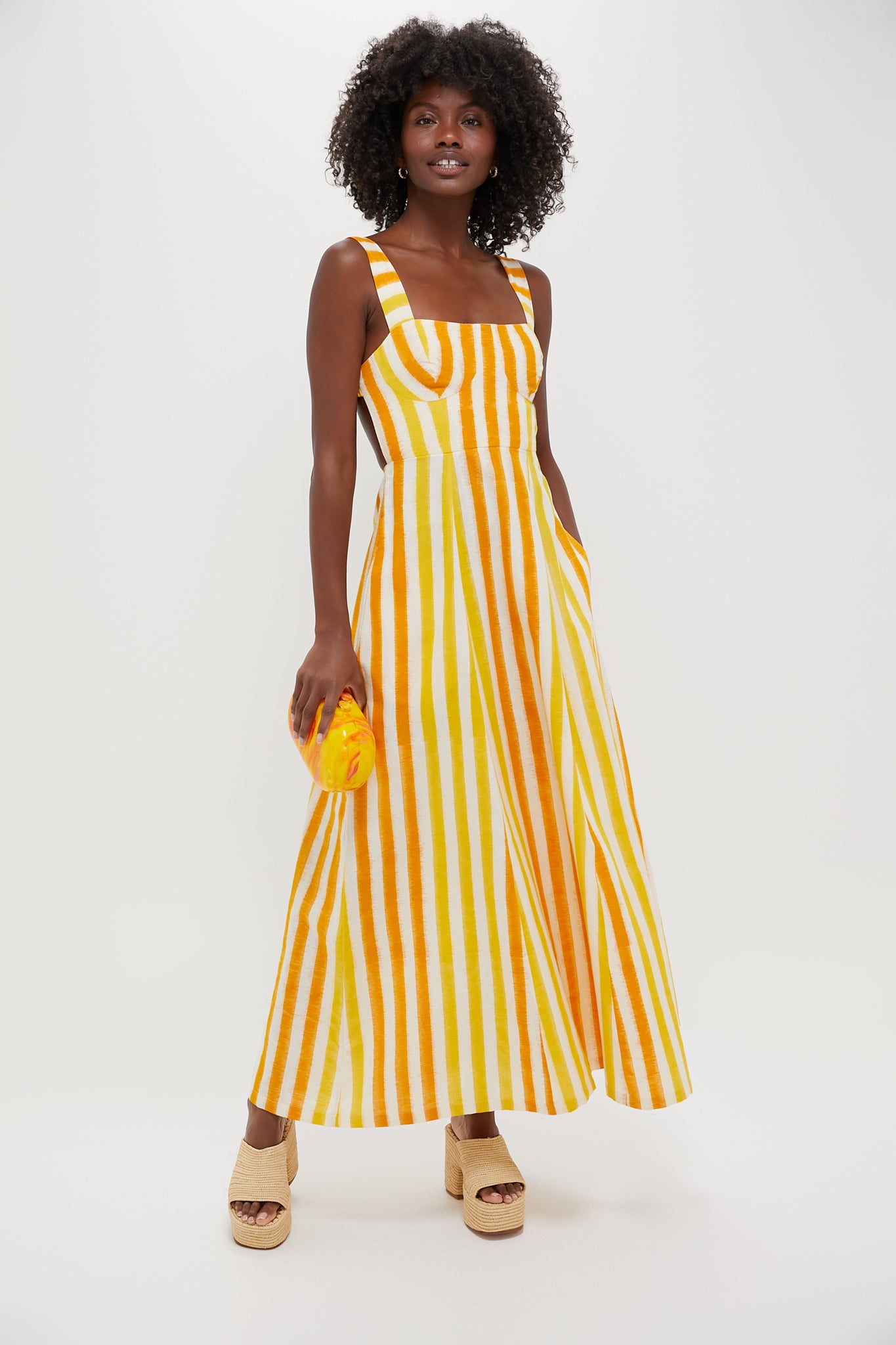 Yellow Maeve Marble Clutch-Get Girly