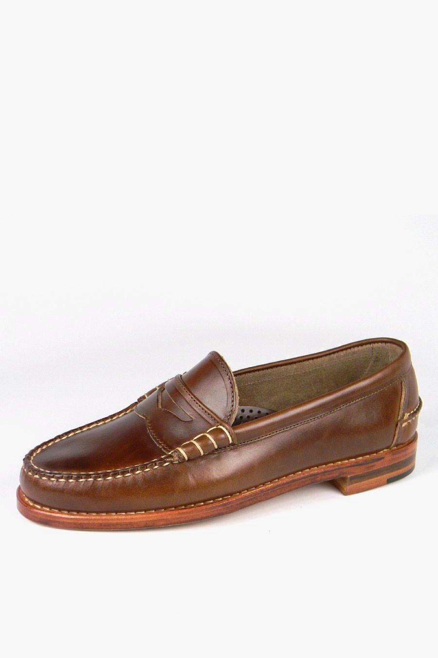Carolina Brown Chromexcel Beefroll Penny Loafers-Get Girly
