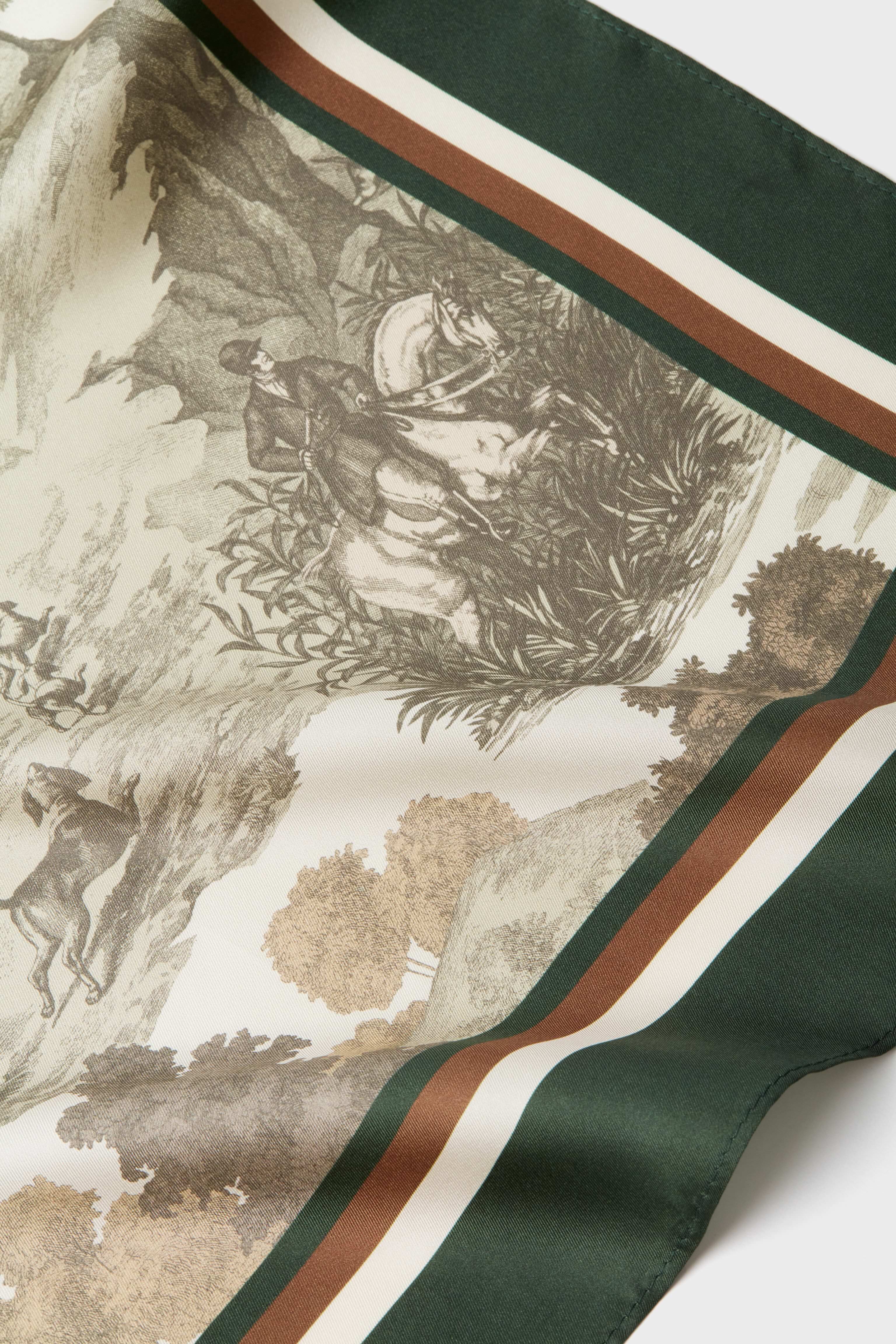 Foxhunt Toile Medium Silk Scarf-Get Girly