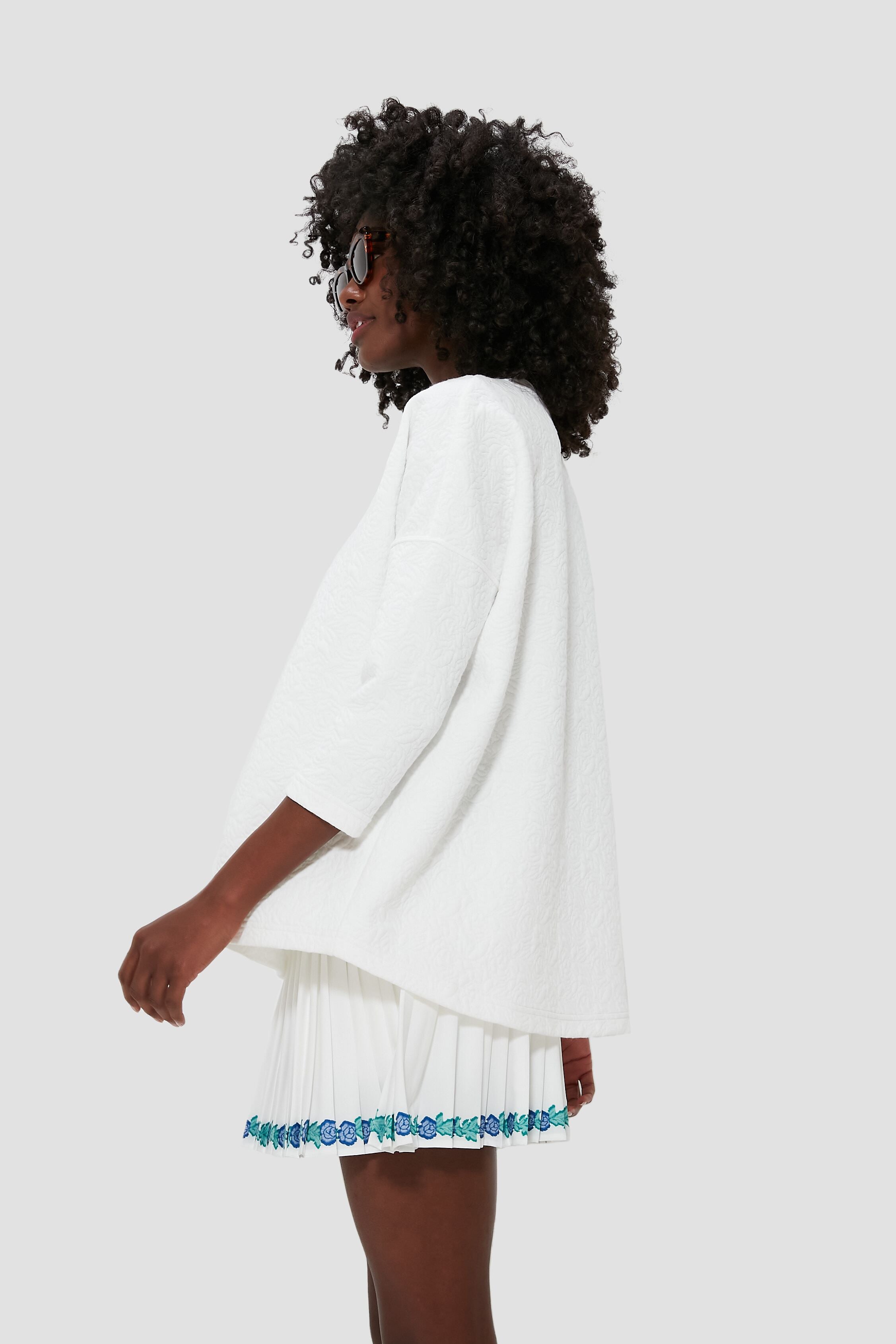 White Quilted Paisley Ally Swing Sweatshirt-Get Girly